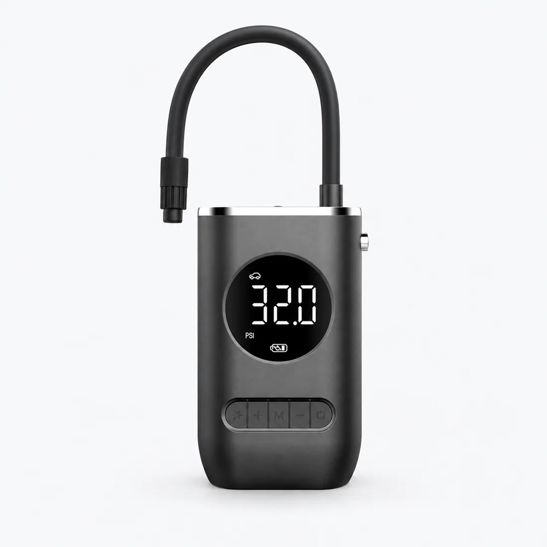 Calibrador compressor digital portátil sem fio pneu carro bike — frente estudio
