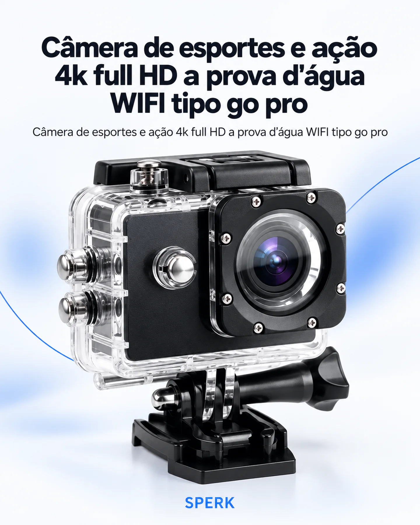 Câmera de esportes e ação 4k full HD a prova d’água WIFI tipo go pro — painel 1