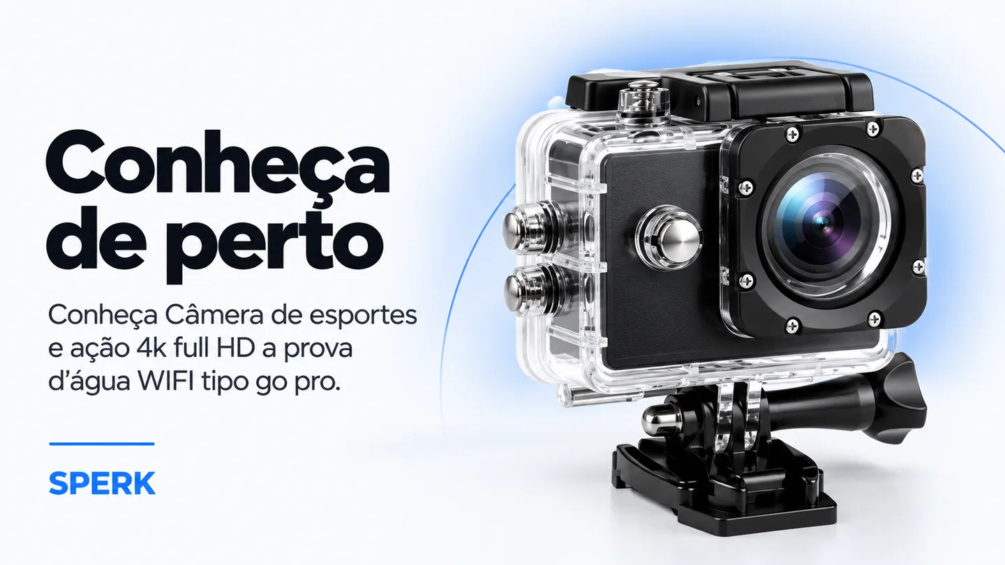 Câmera de esportes e ação 4k full HD a prova d’água WIFI tipo go pro — heroi descricao