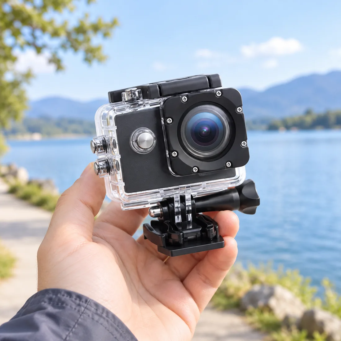 Câmera de esportes e ação 4k full HD a prova d’água WIFI tipo go pro — uso