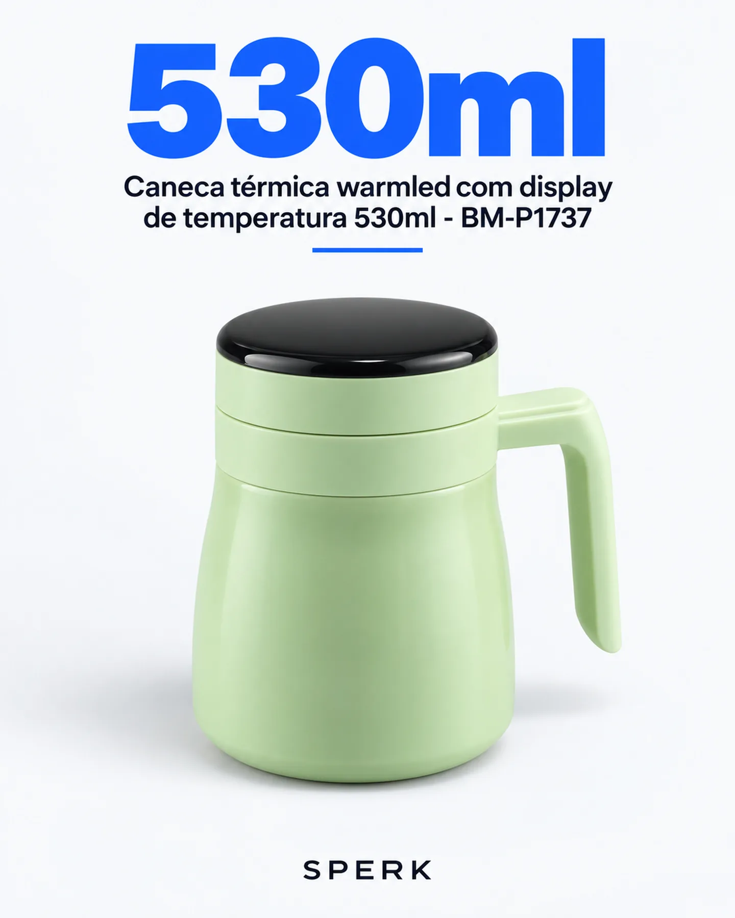 Caneca térmica warmled com display de temperatura 530ml - BM-P1737 — painel 2