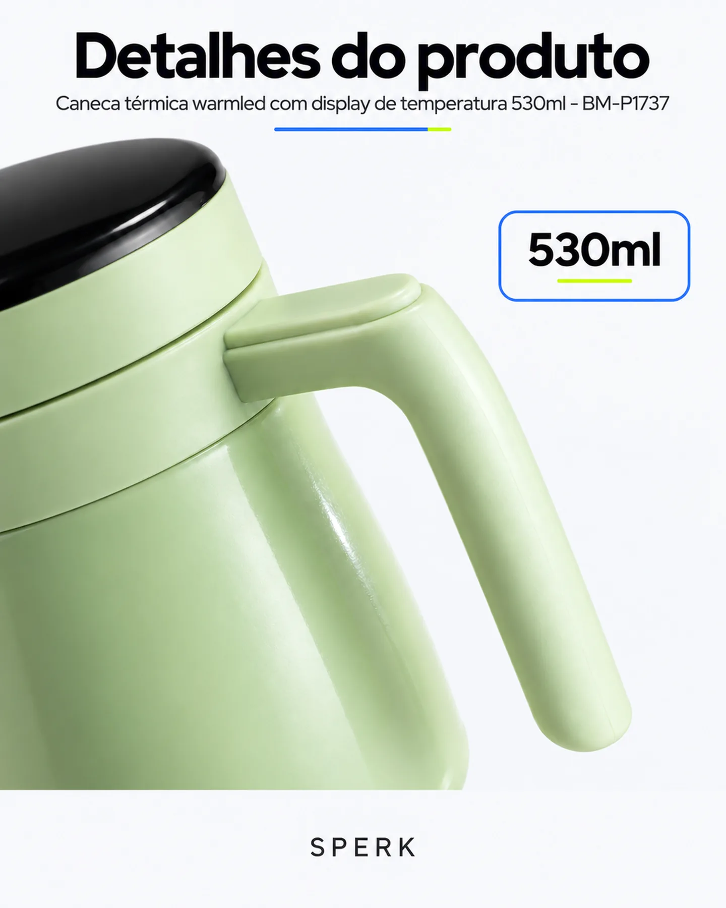 Caneca térmica warmled com display de temperatura 530ml - BM-P1737 — painel 5
