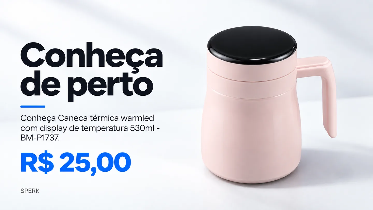 Caneca térmica warmled com display de temperatura 530ml - BM-P1737 — heroi descricao
