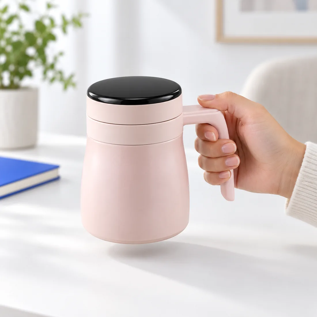Caneca térmica warmled com display de temperatura 530ml - BM-P1737 — uso