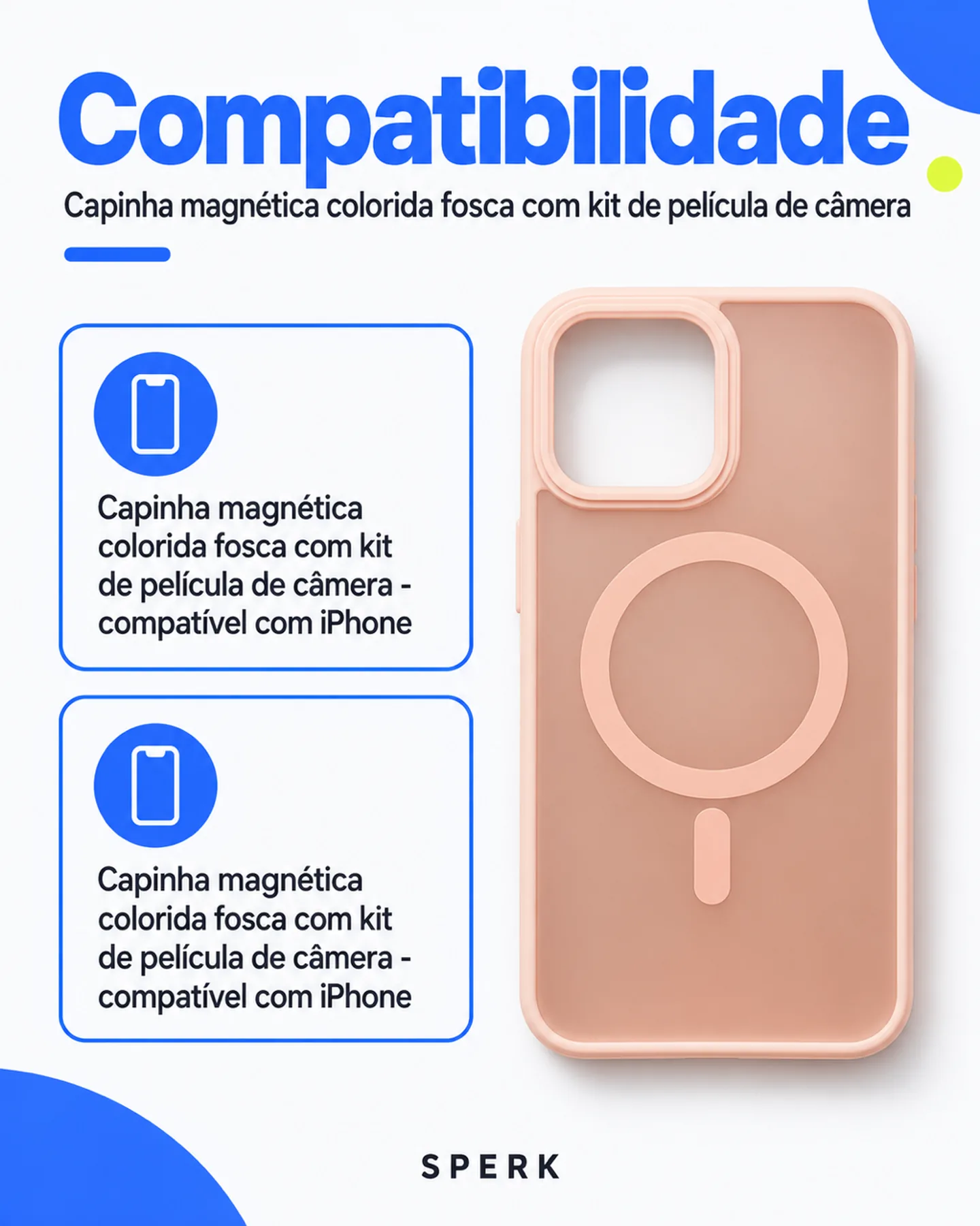 Capinha magnética colorida fosca com kit de película de câmera — painel 4