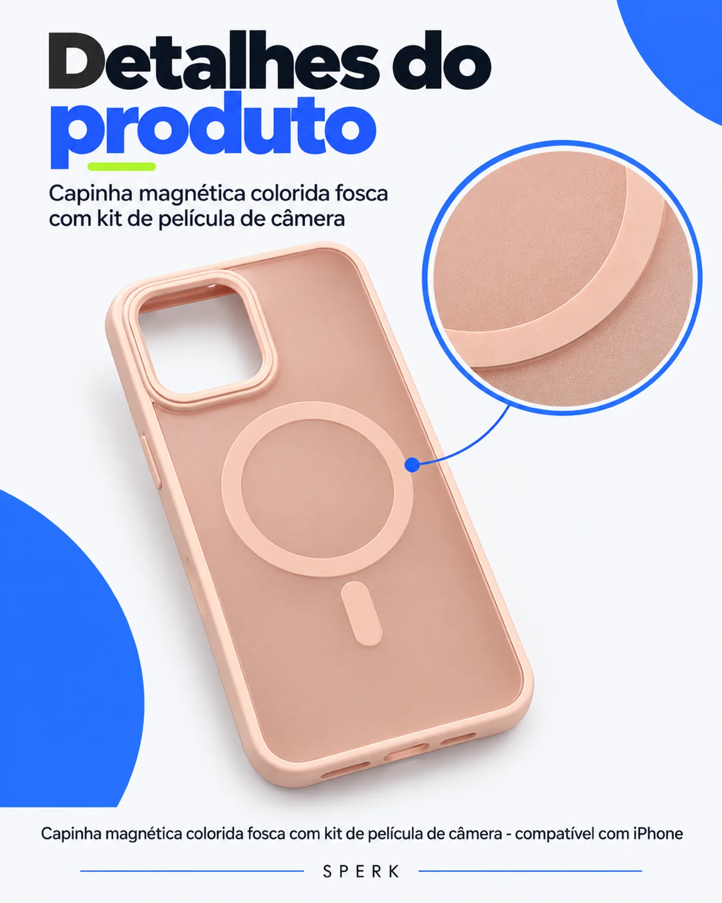 Capinha magnética colorida fosca com kit de película de câmera — painel 5