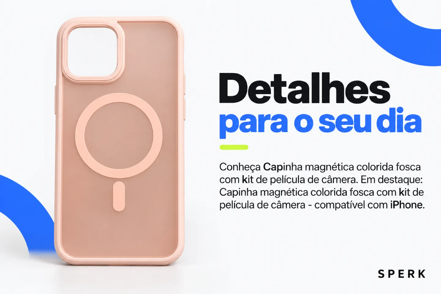 Capinha magnética colorida fosca com kit de película de câmera — diferencial uso