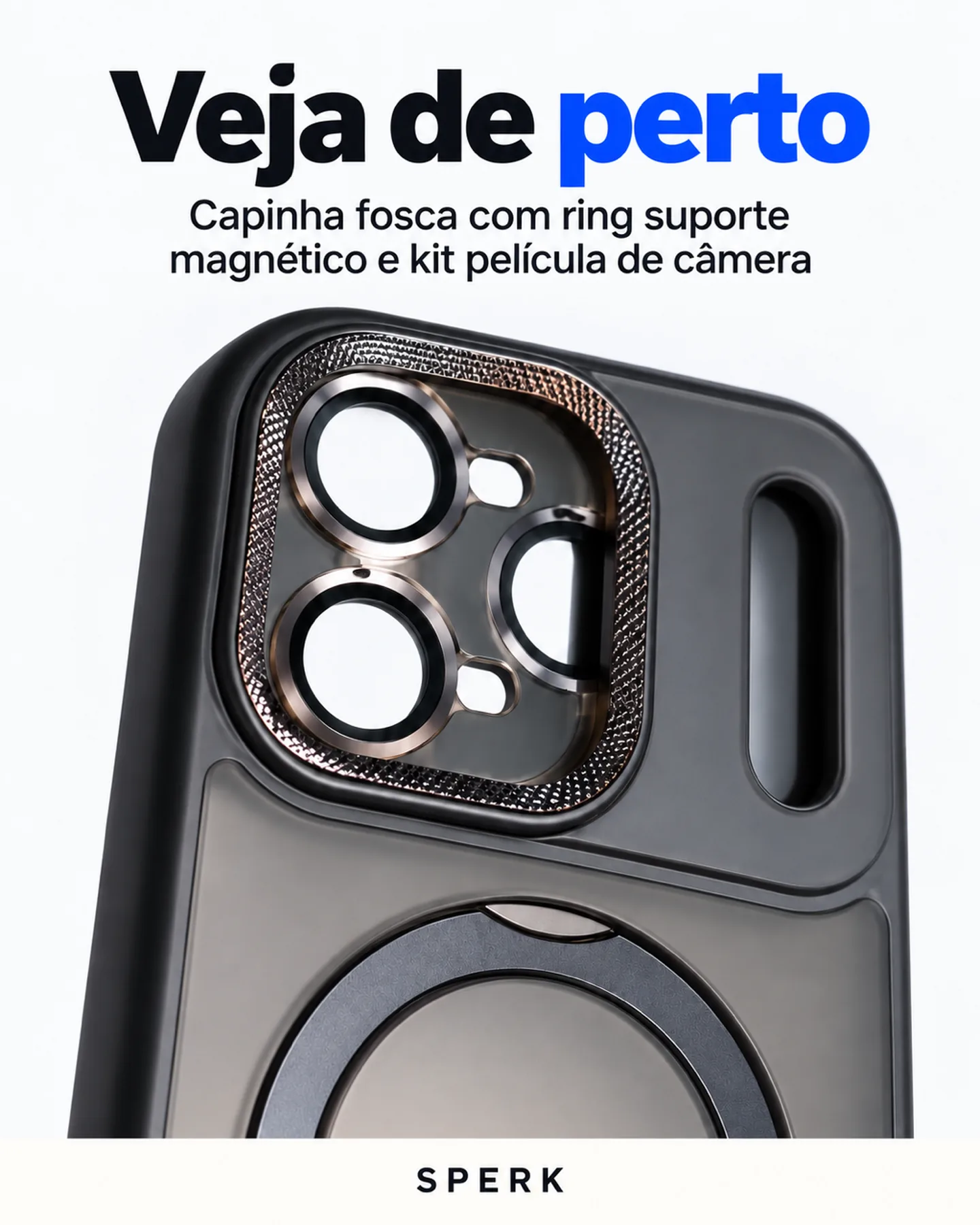Capinha fosca com ring suporte magnético e kit película de câmera — painel 3