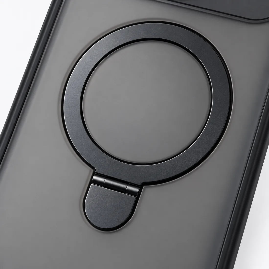 Capinha fosca com ring suporte magnético e kit película de câmera — detalhe