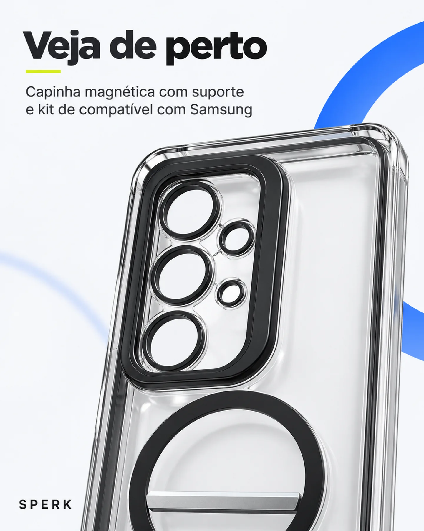 Capinha magnética com suporte e kit de compatível com Samsung — painel 3