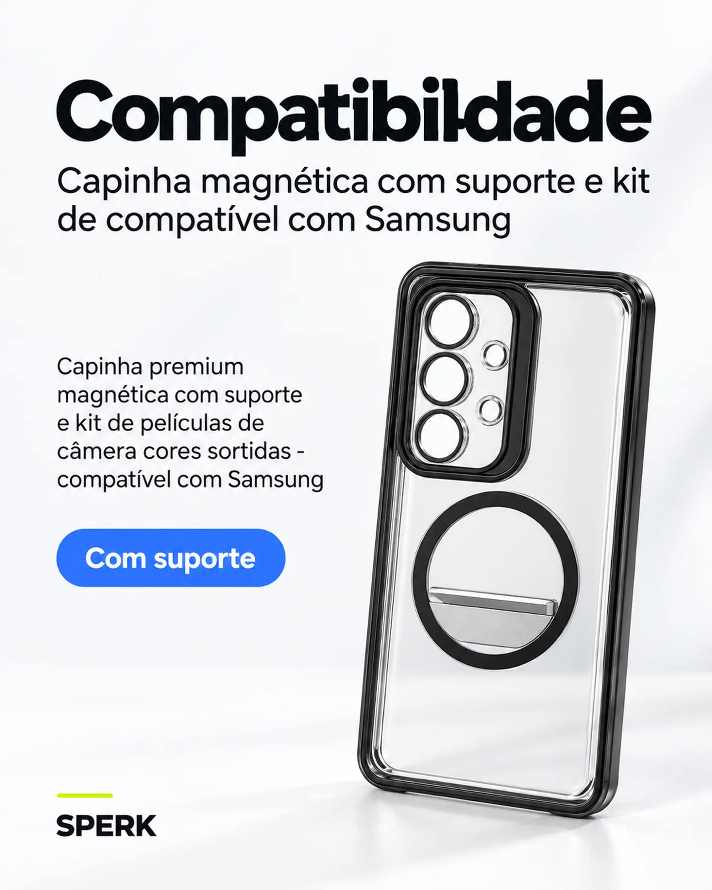 Capinha magnética com suporte e kit de compatível com Samsung — painel 4