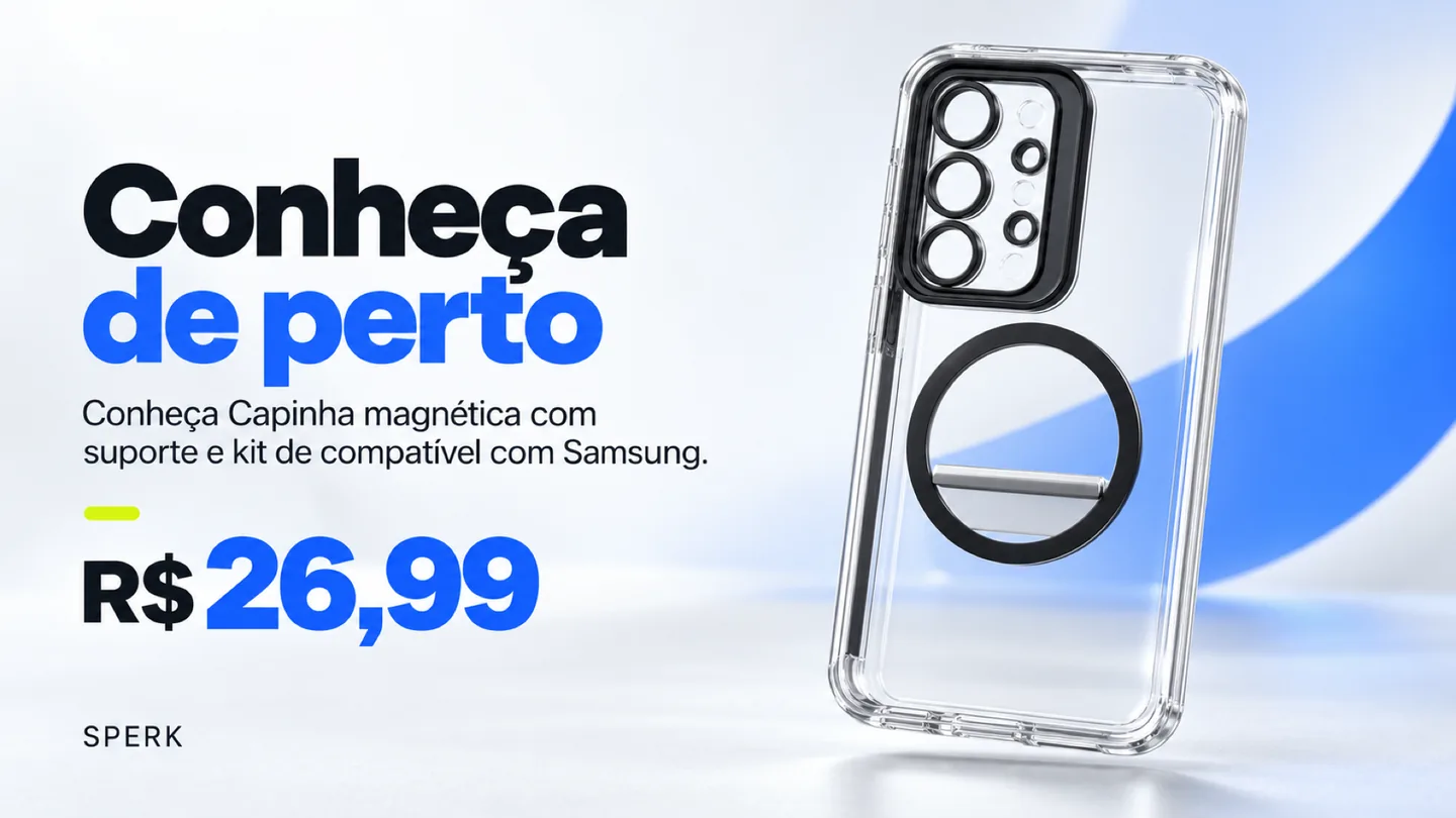 Capinha magnética com suporte e kit de compatível com Samsung — heroi descricao