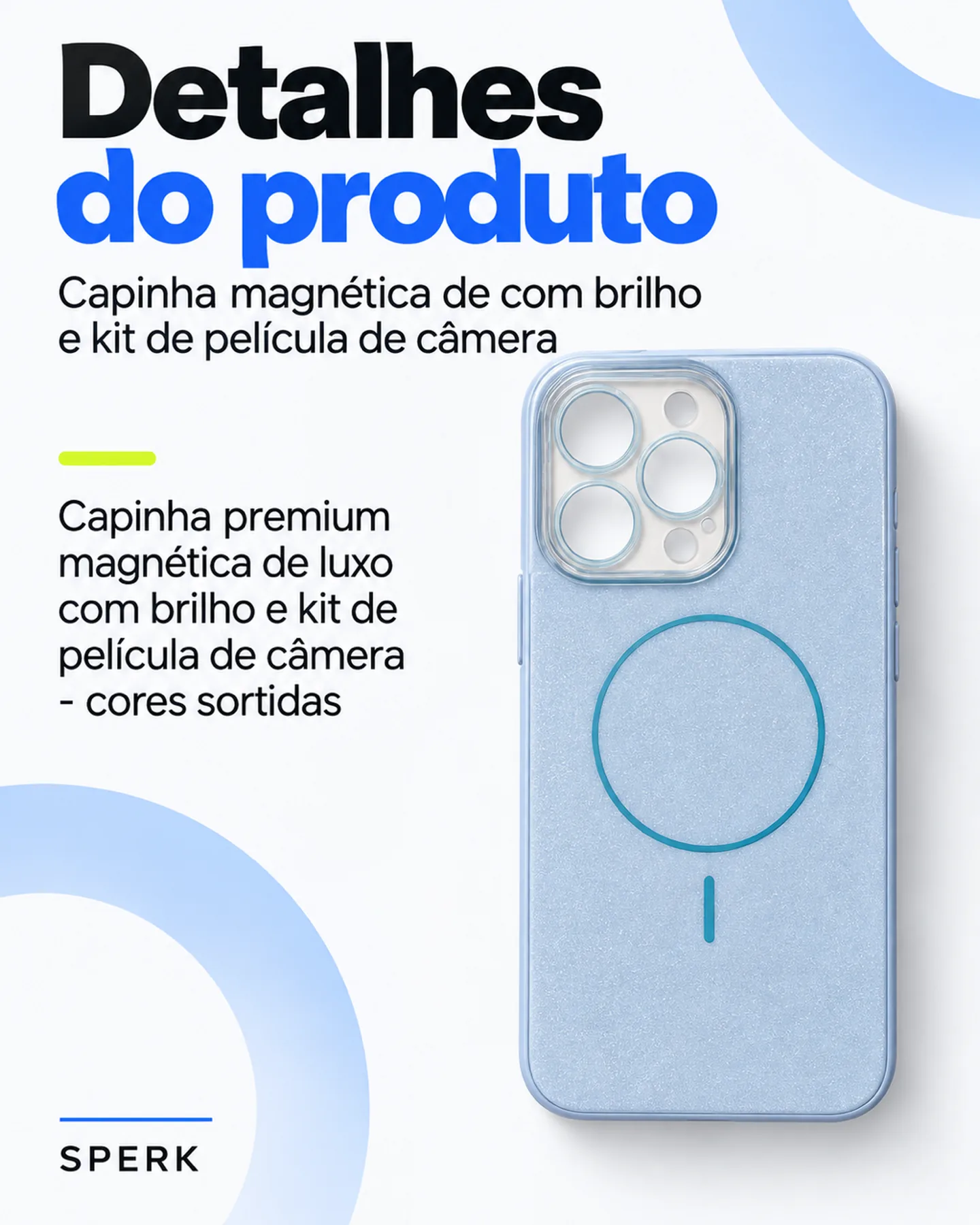 Capinha magnética de com brilho e kit de película de câmera — painel 4