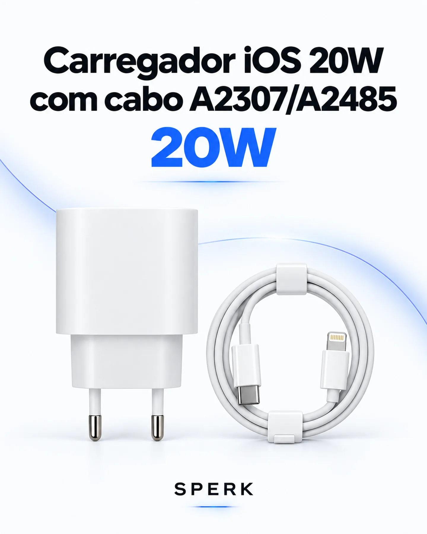 Carregador iOS 20W com cabo A2307/A2485 — painel 1