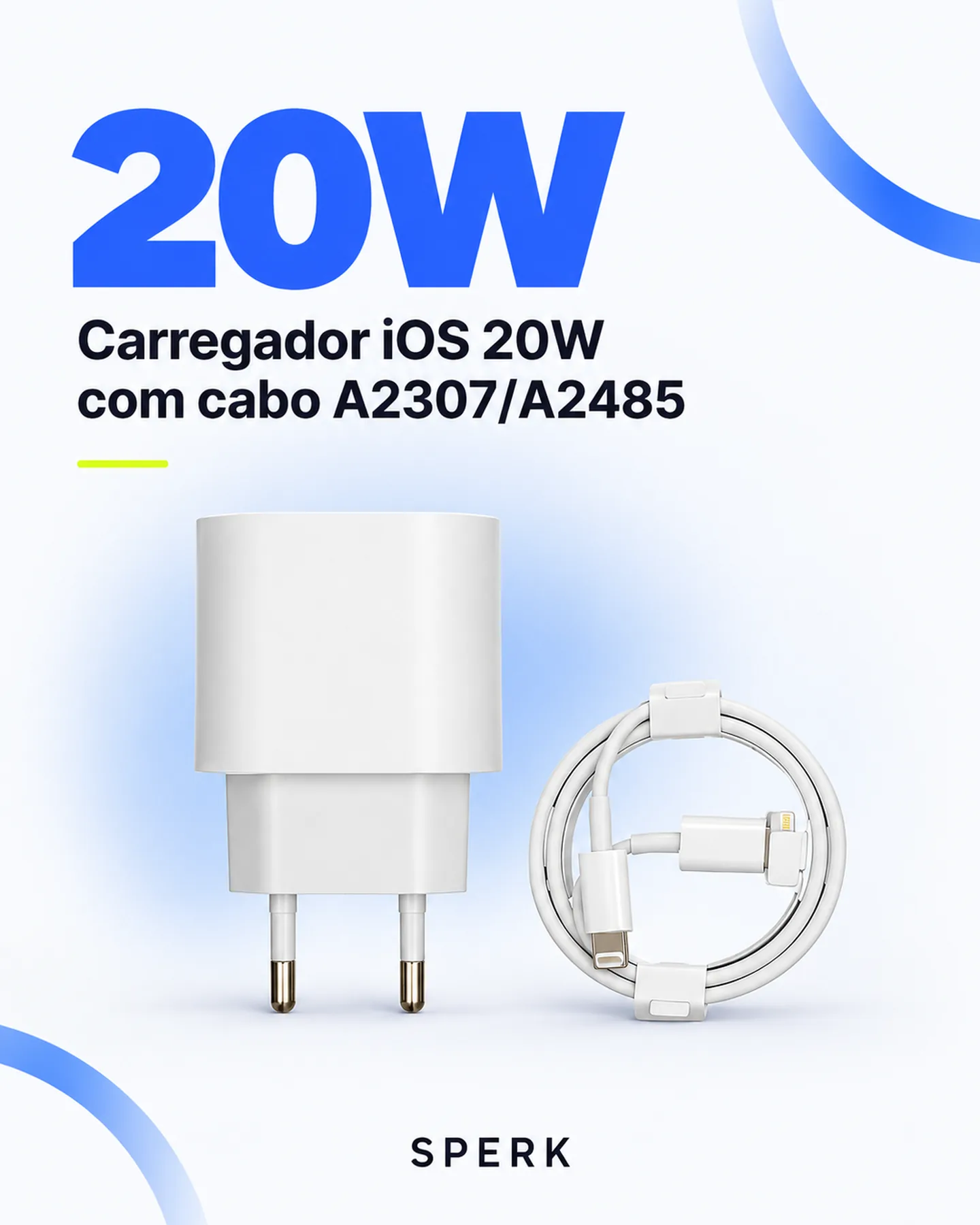Carregador iOS 20W com cabo A2307/A2485 — painel 2