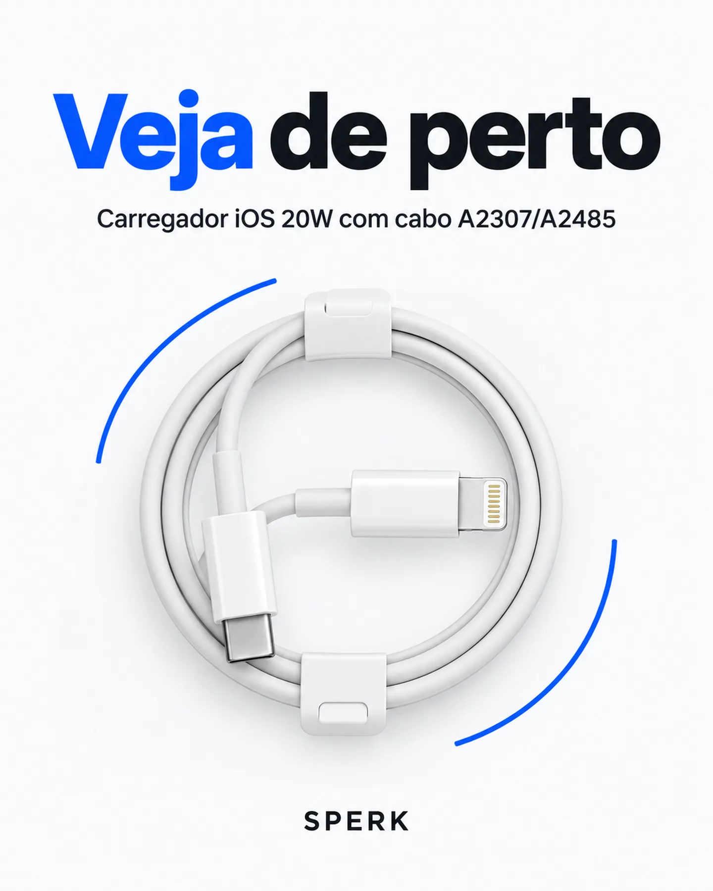 Carregador iOS 20W com cabo A2307/A2485 — painel 3