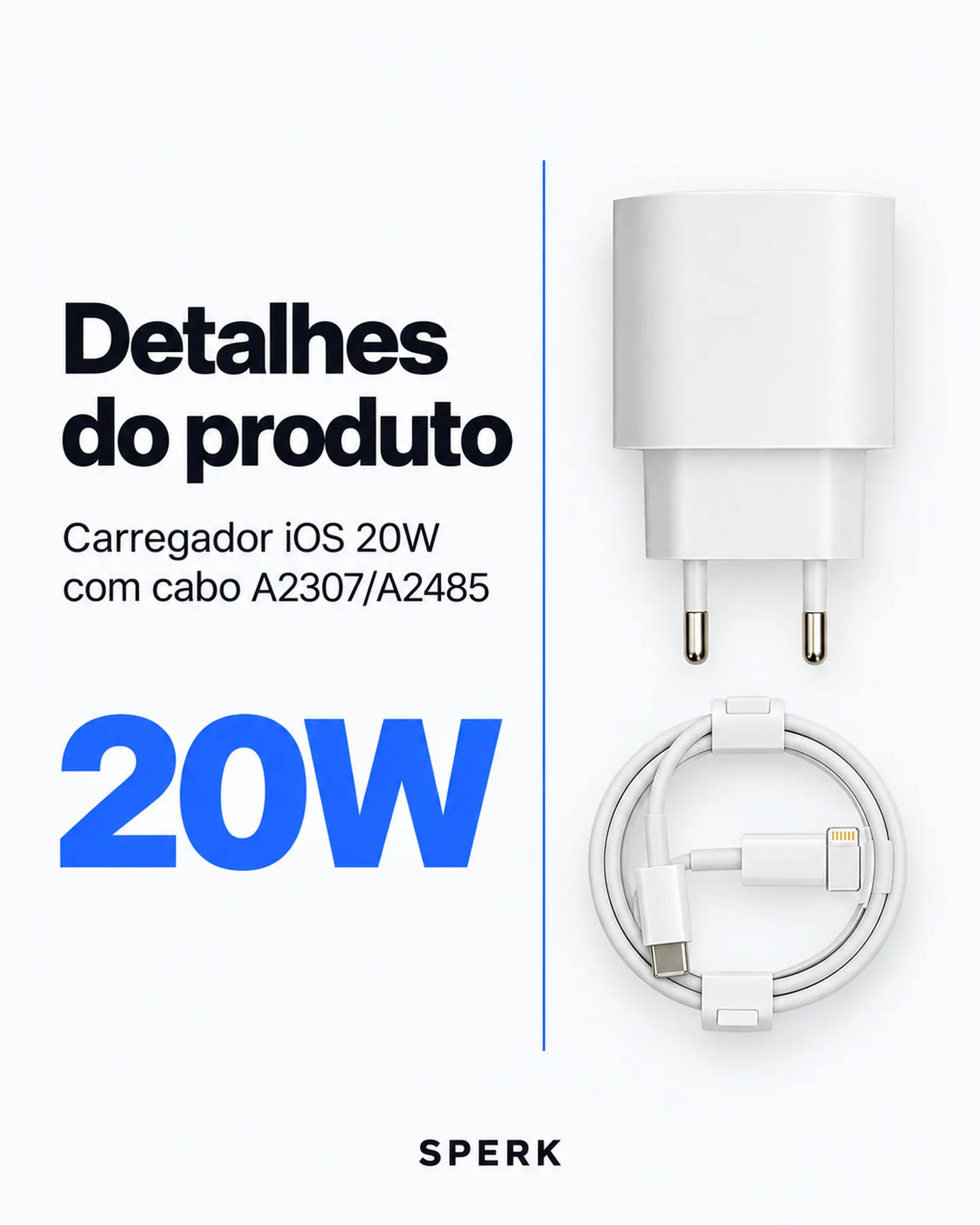 Carregador iOS 20W com cabo A2307/A2485 — painel 4