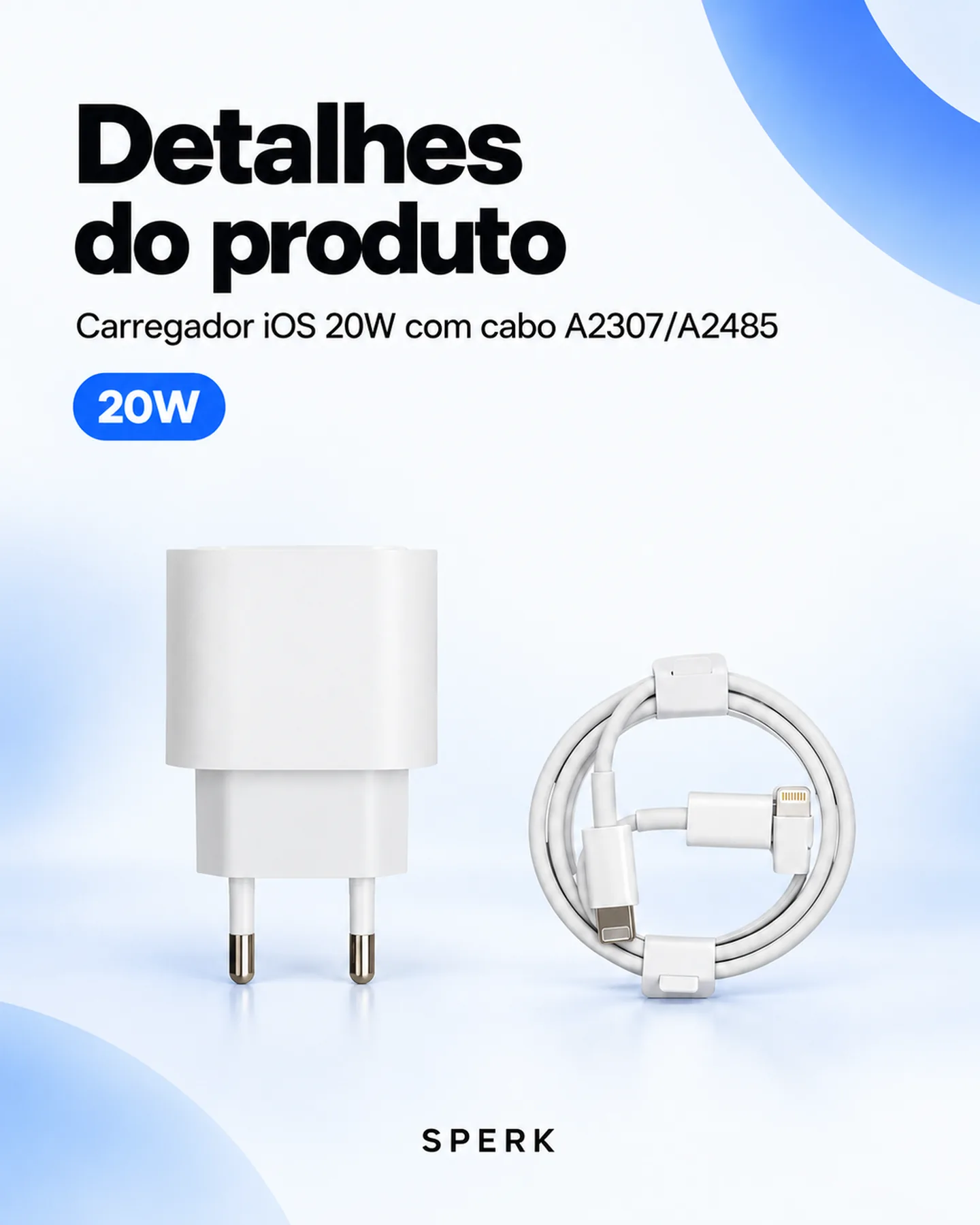 Carregador iOS 20W com cabo A2307/A2485 — painel 5