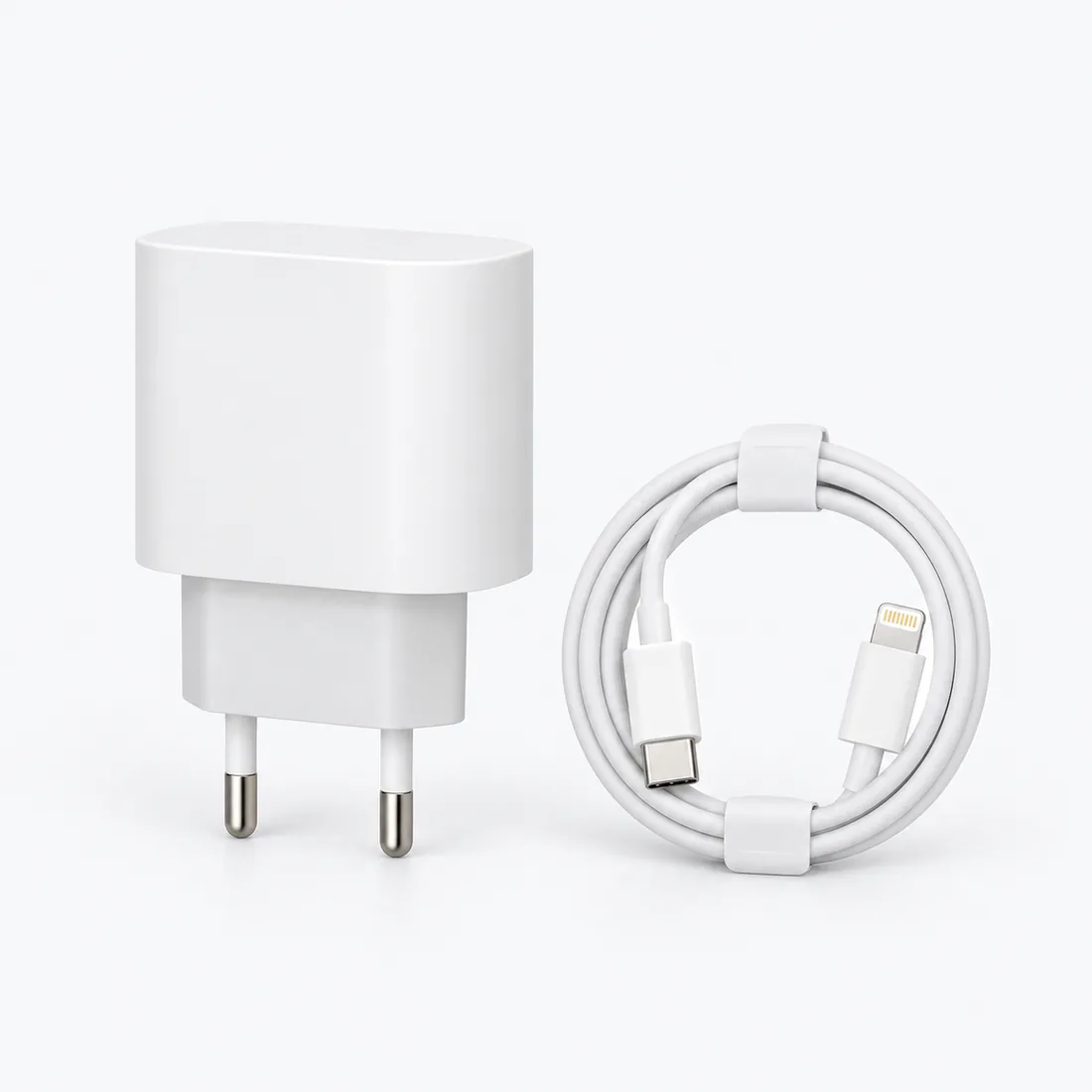Carregador iOS 20W com cabo A2307/A2485 — verso lateral