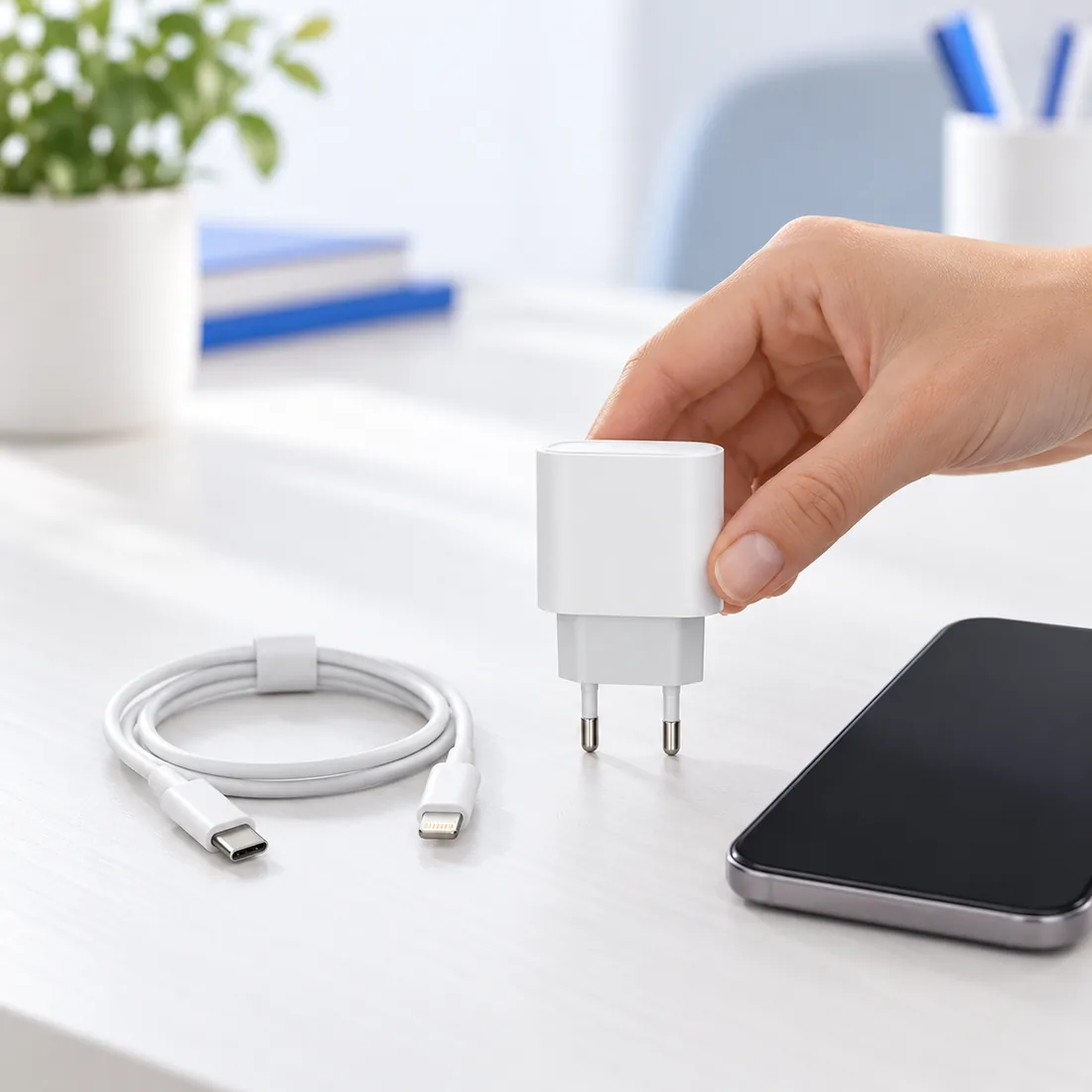 Carregador iOS 20W com cabo A2307/A2485 — uso