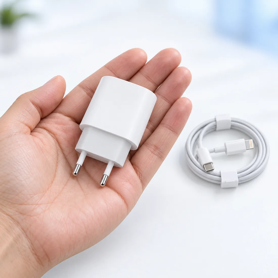 Carregador iOS 20W com cabo A2307/A2485 — escala