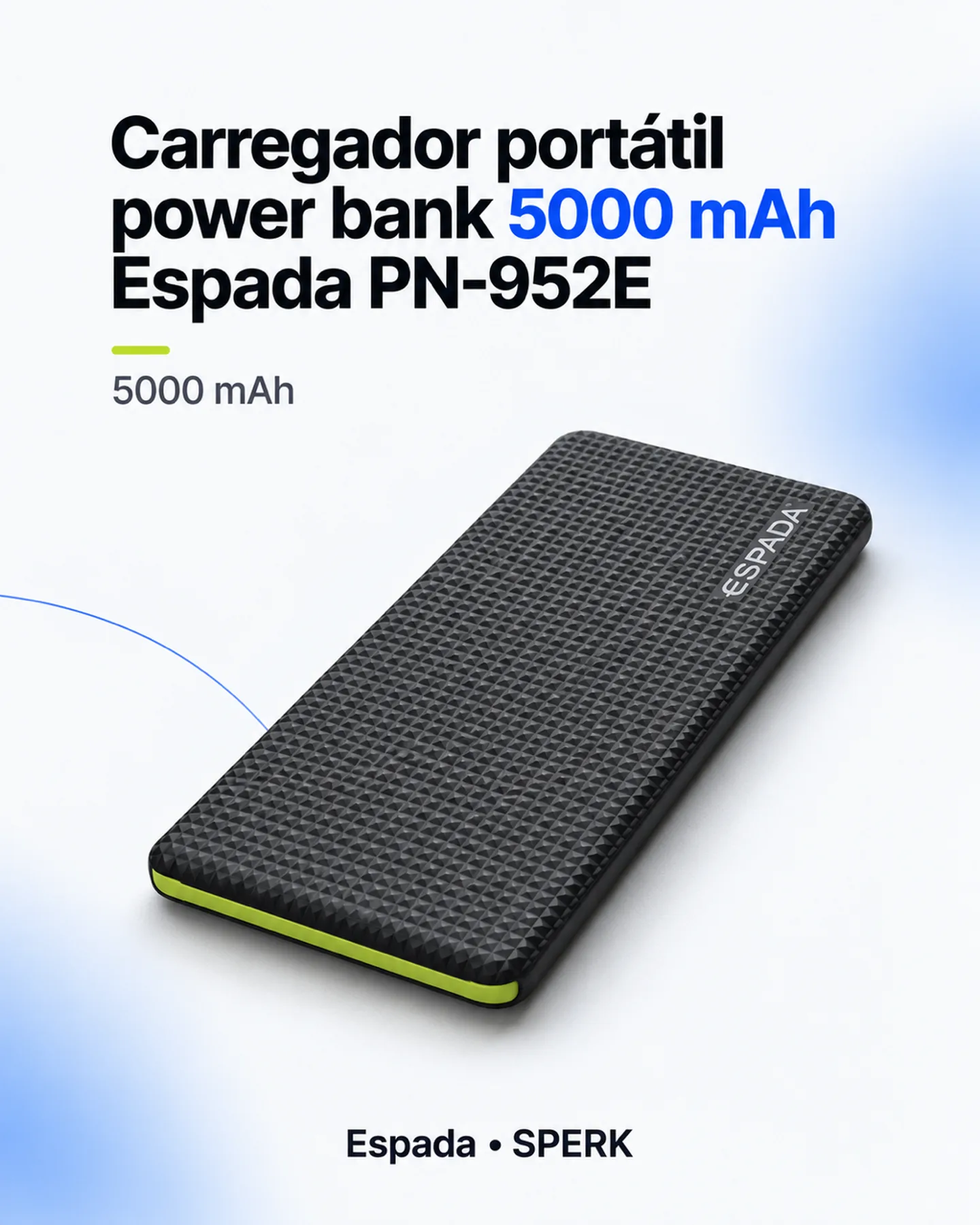 Carregador portátil power bank 5000 mAh Espada PN-952E — painel 1