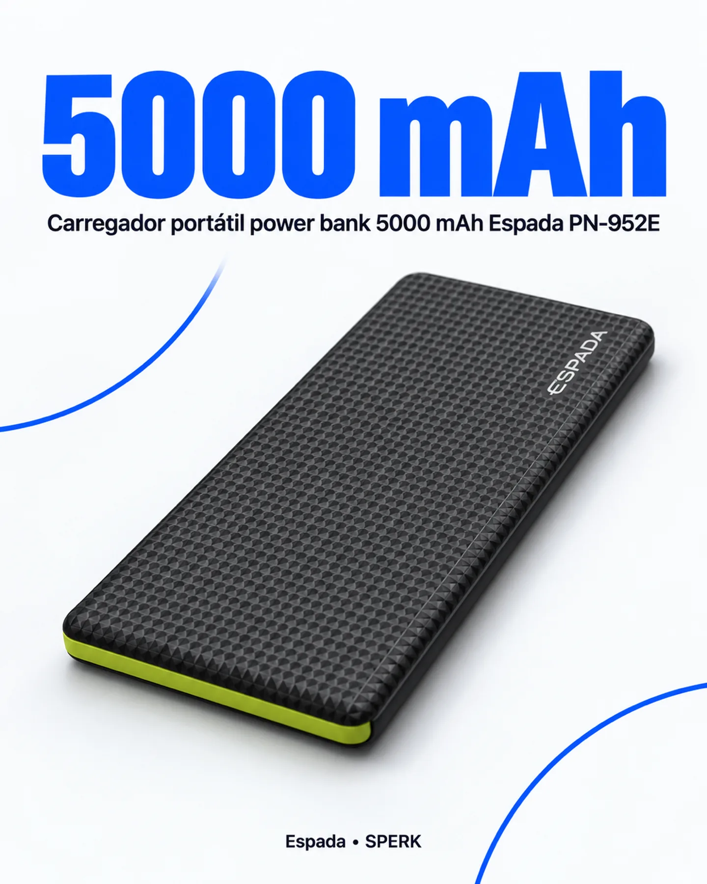Carregador portátil power bank 5000 mAh Espada PN-952E — painel 2