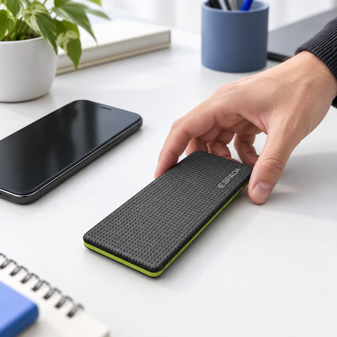 Carregador portátil power bank 5000 mAh Espada PN-952E — uso