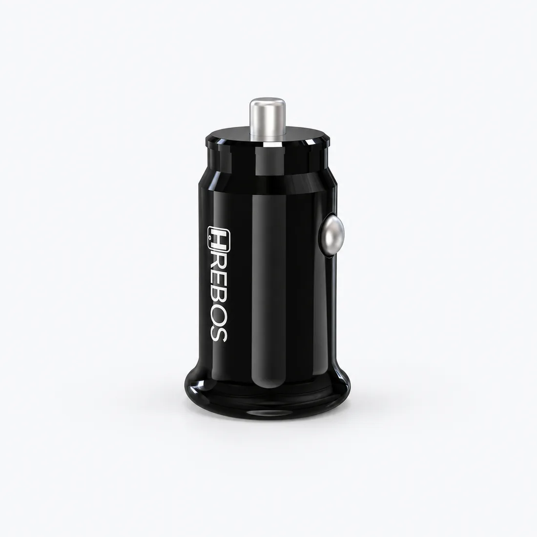 Carregador veicular turbo entrada dupla USB e Tipo-C Hrebos V8 CRV-352 — verso lateral