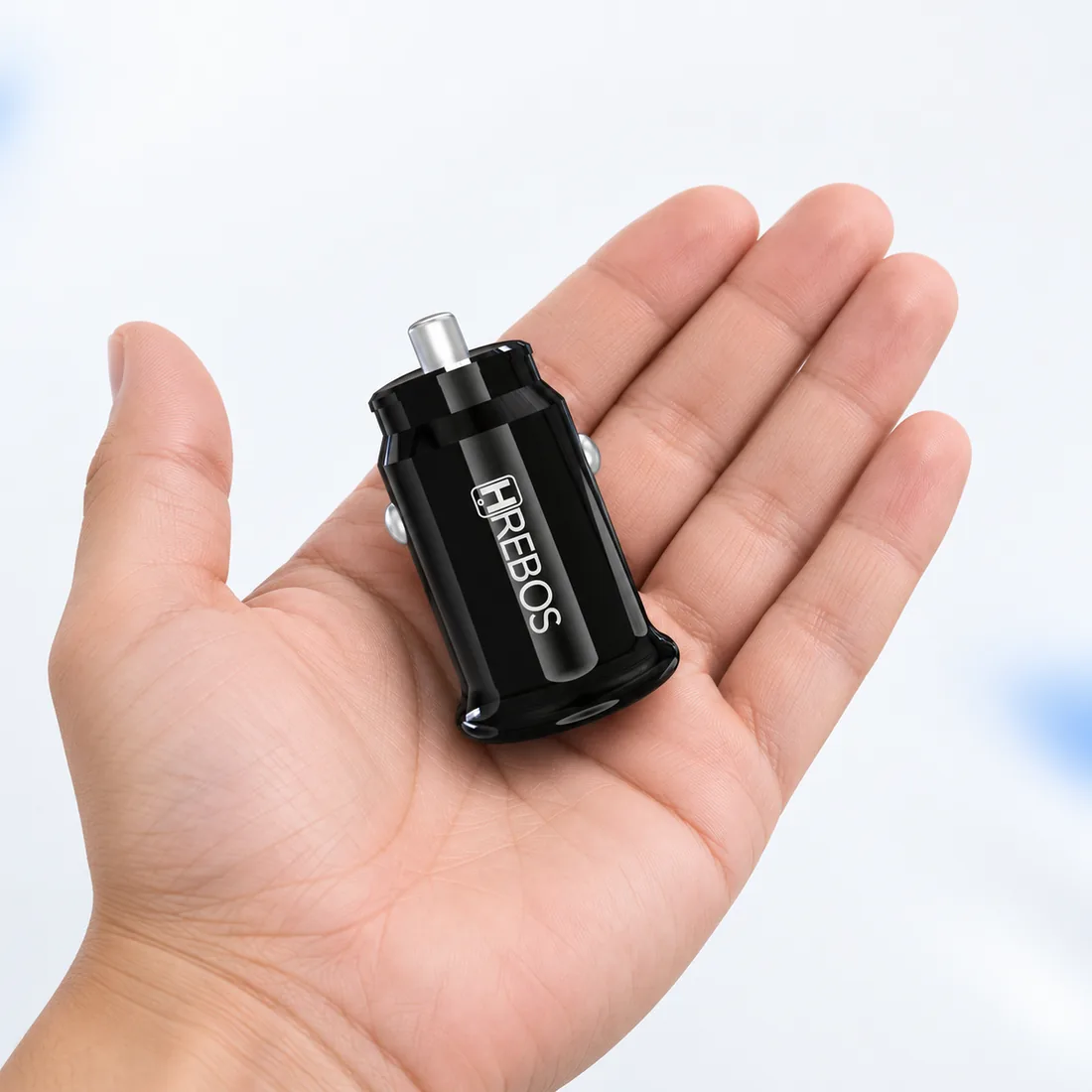 Carregador veicular turbo entrada dupla USB e Tipo-C Hrebos V8 CRV-352 — escala