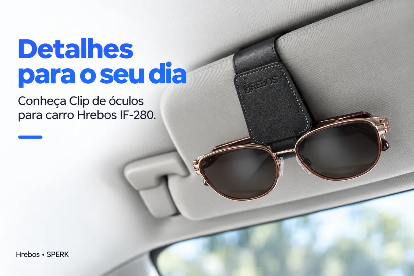 Clip de óculos para carro Hrebos IF-280 — diferencial uso