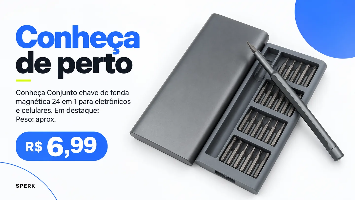 Conjunto chave de fenda magnética 24 em 1 para eletrônicos e celulares — heroi descricao