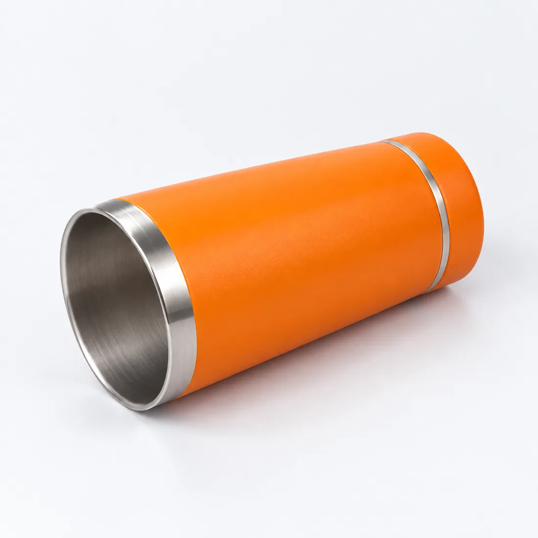 Copo térmico inox 420ml com caixa de som Bluetooth LED RGB — verso lateral
