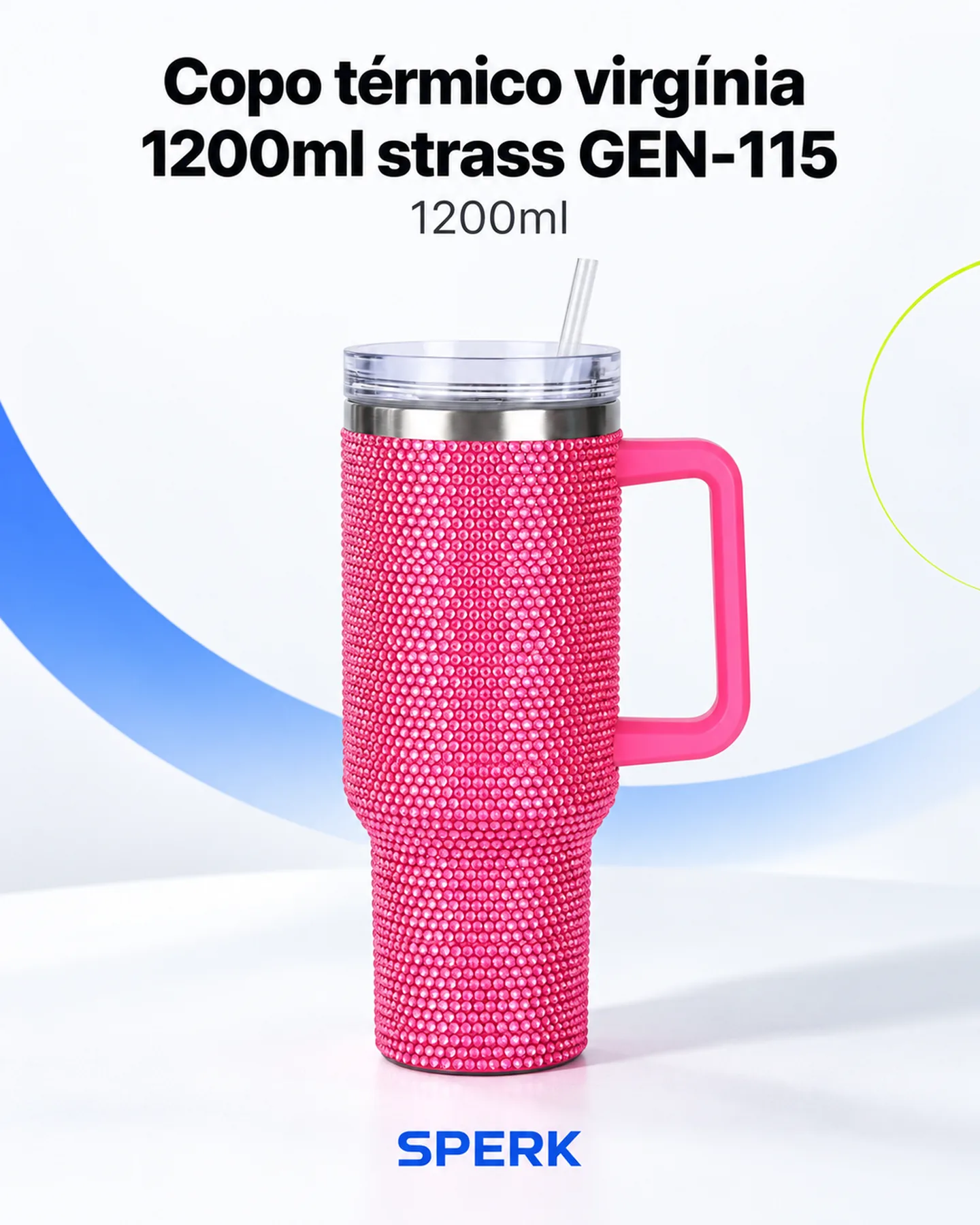 Copo térmico virgínia 1200ml strass GEN-115 — painel 1