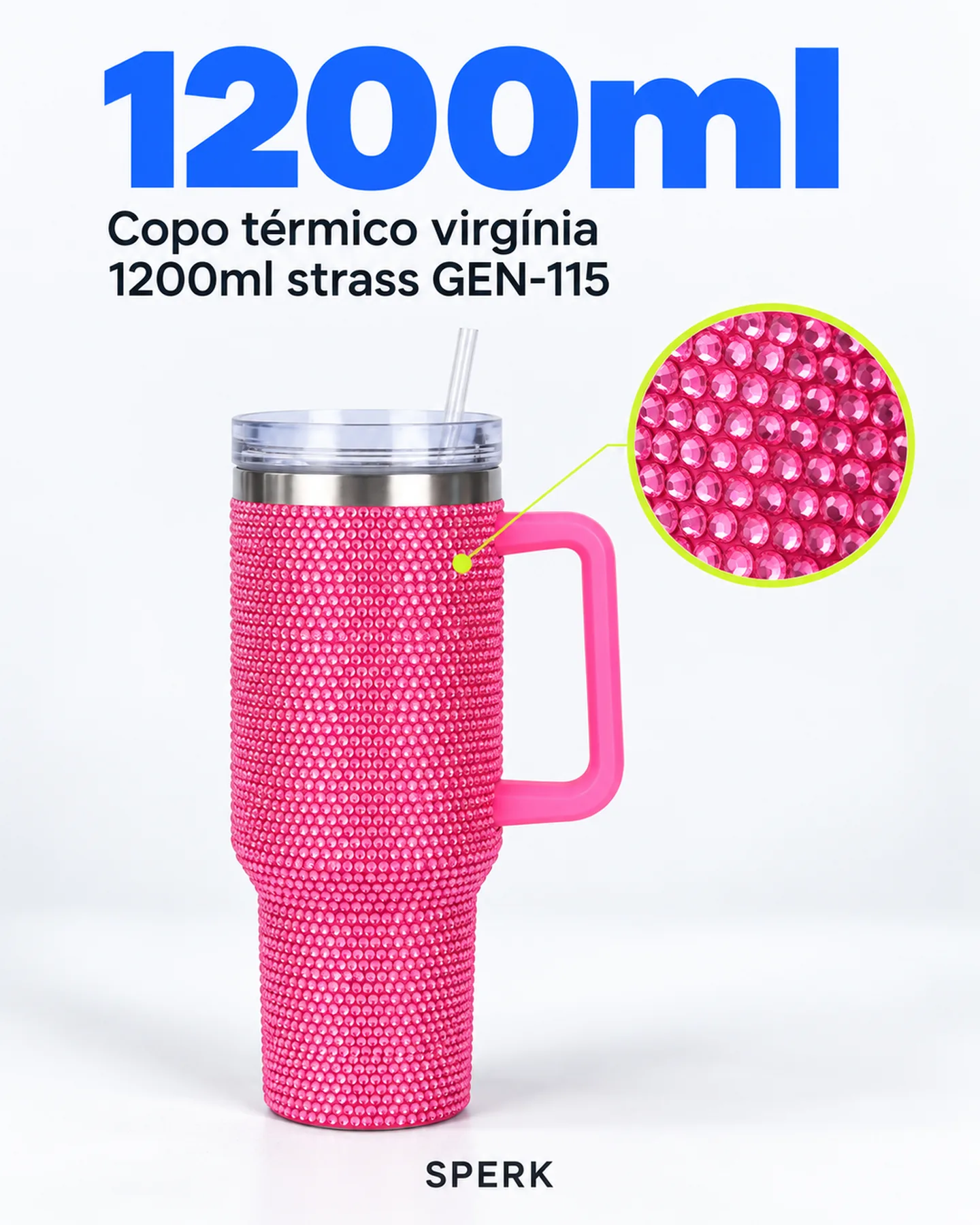 Copo térmico virgínia 1200ml strass GEN-115 — painel 2