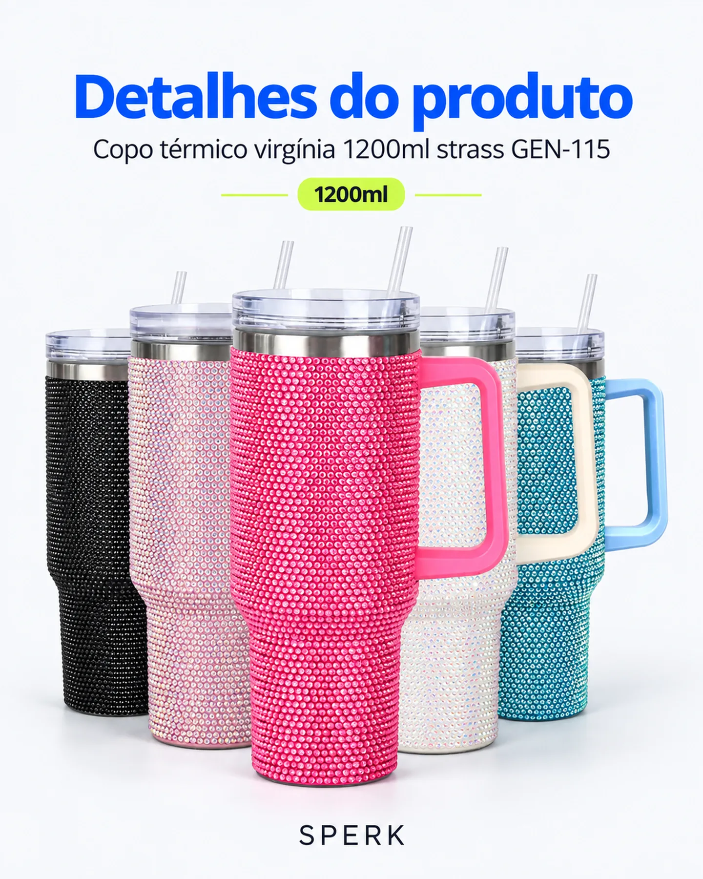 Copo térmico virgínia 1200ml strass GEN-115 — painel 5