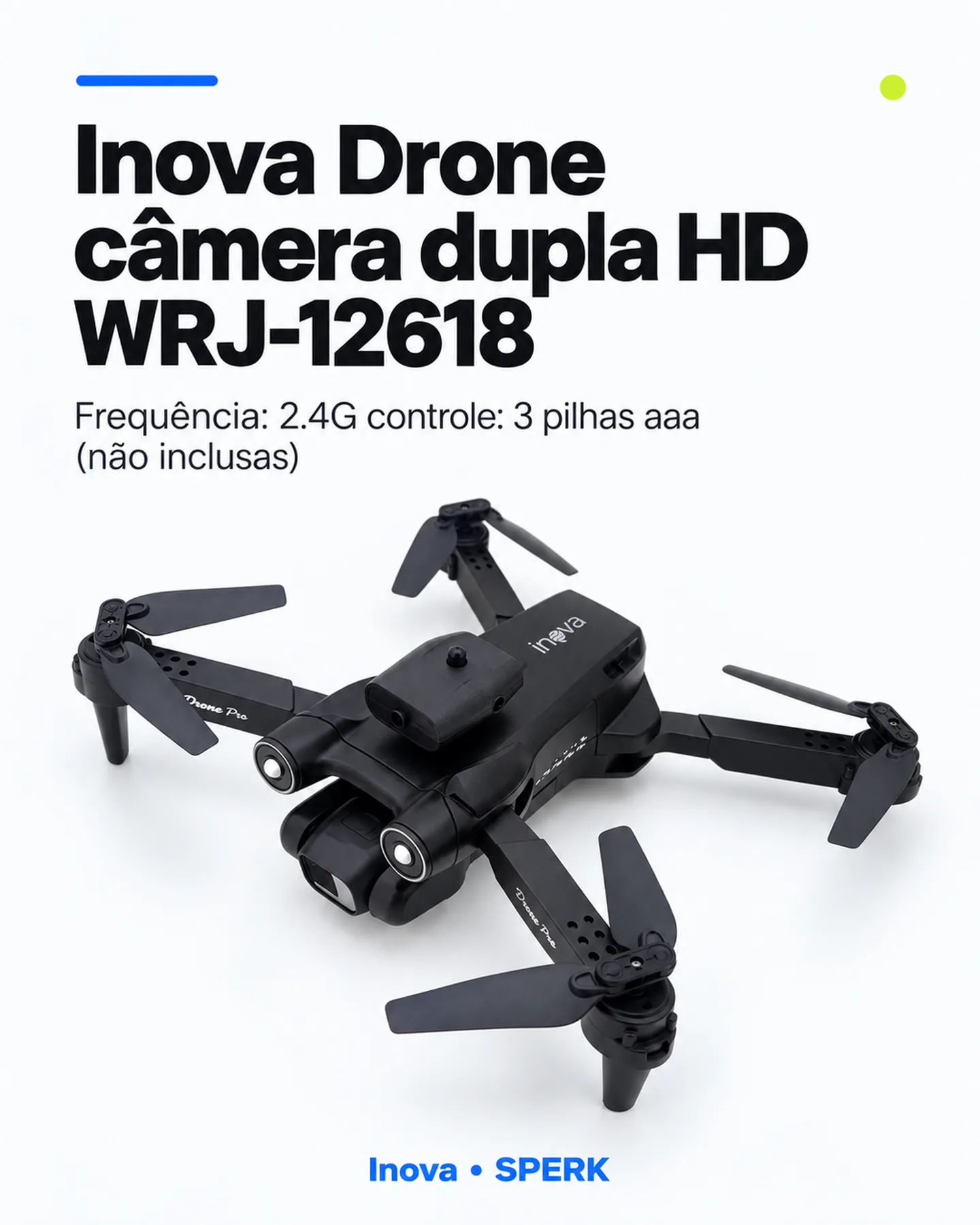 Inova Drone câmera dupla HD WRJ-12618 — painel 1