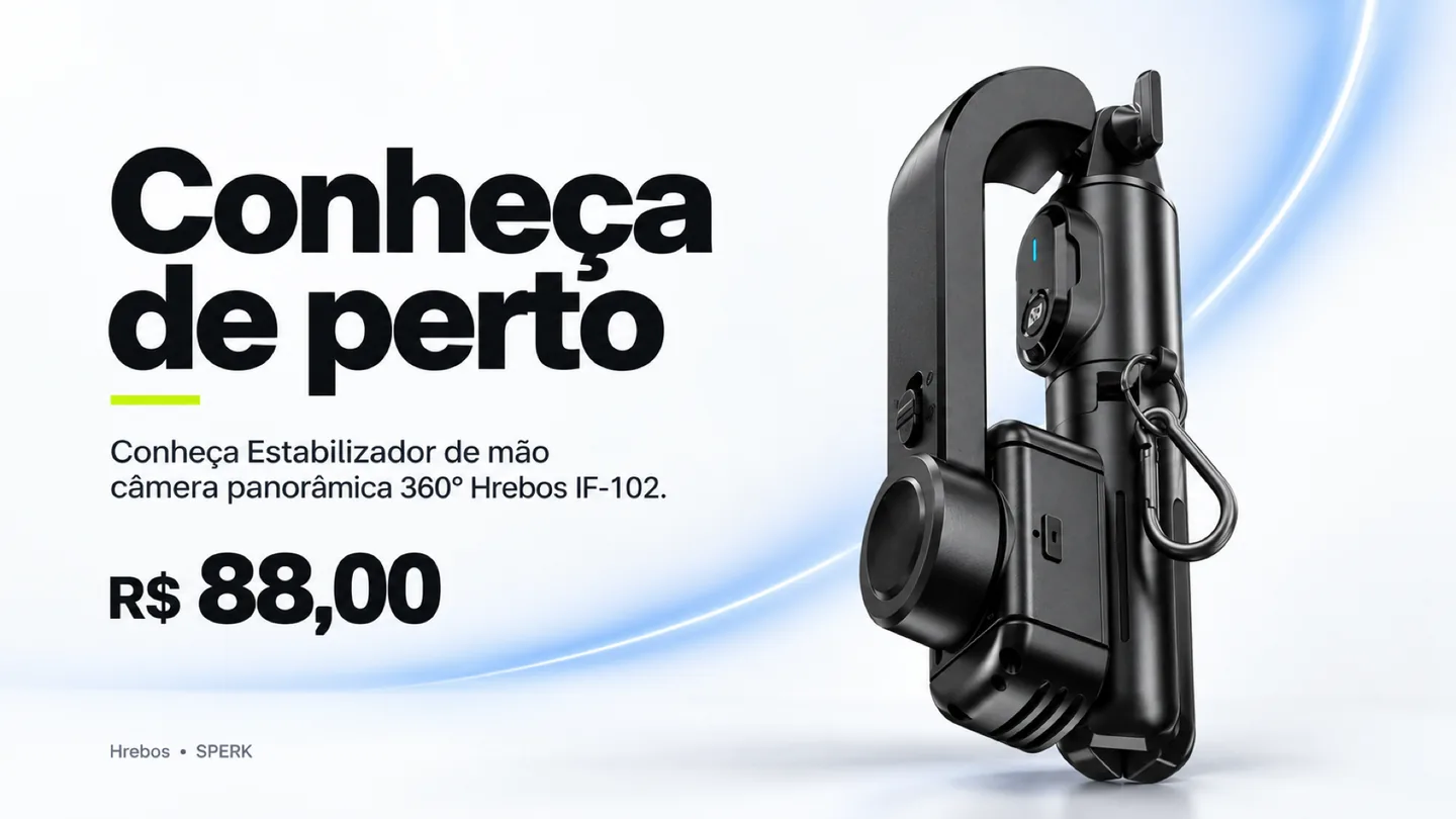 Estabilizador de mão câmera panorâmica 360° Hrebos IF-102 — heroi descricao