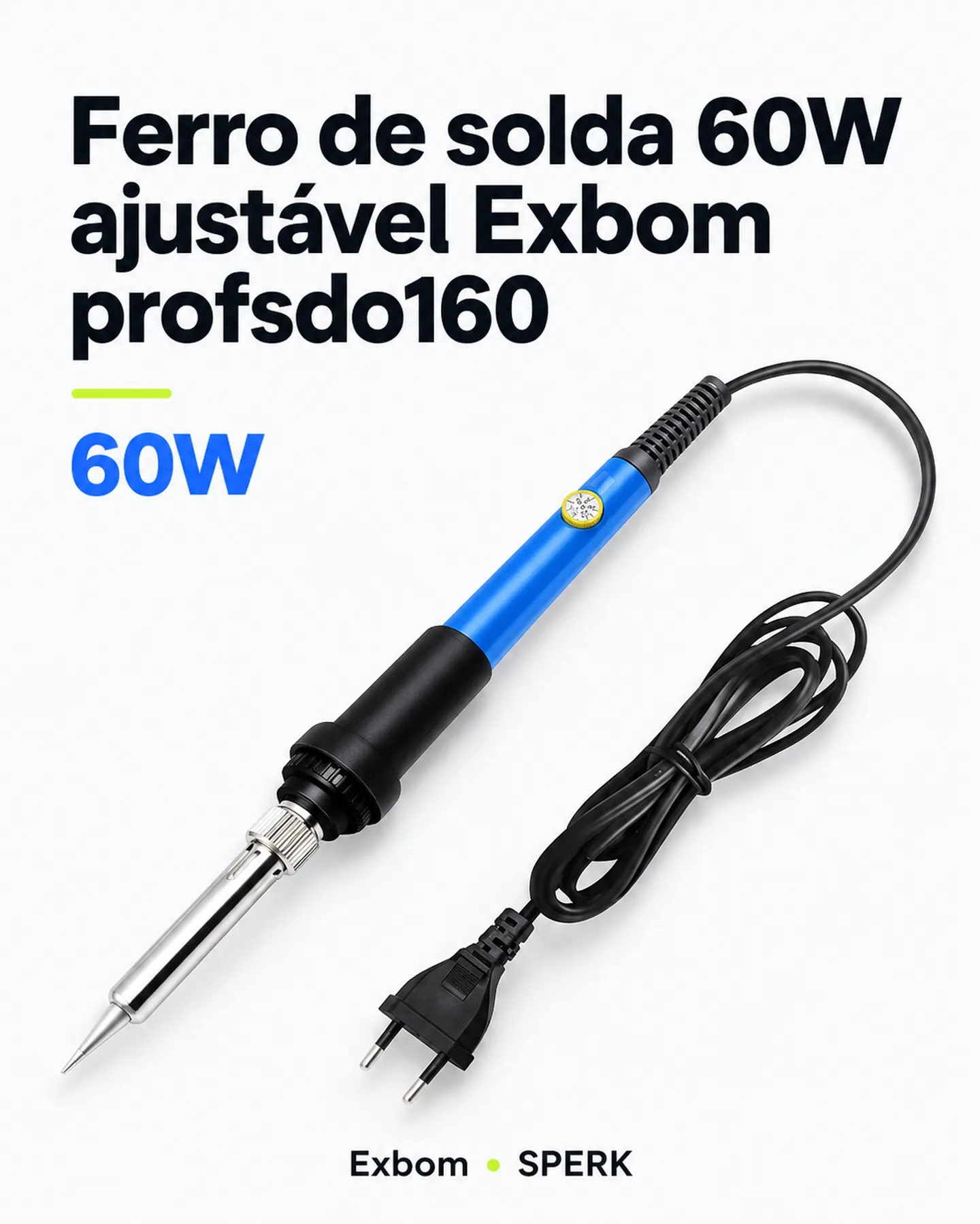 Ferro de solda 60W ajustável Exbom profsdo160 — painel 1