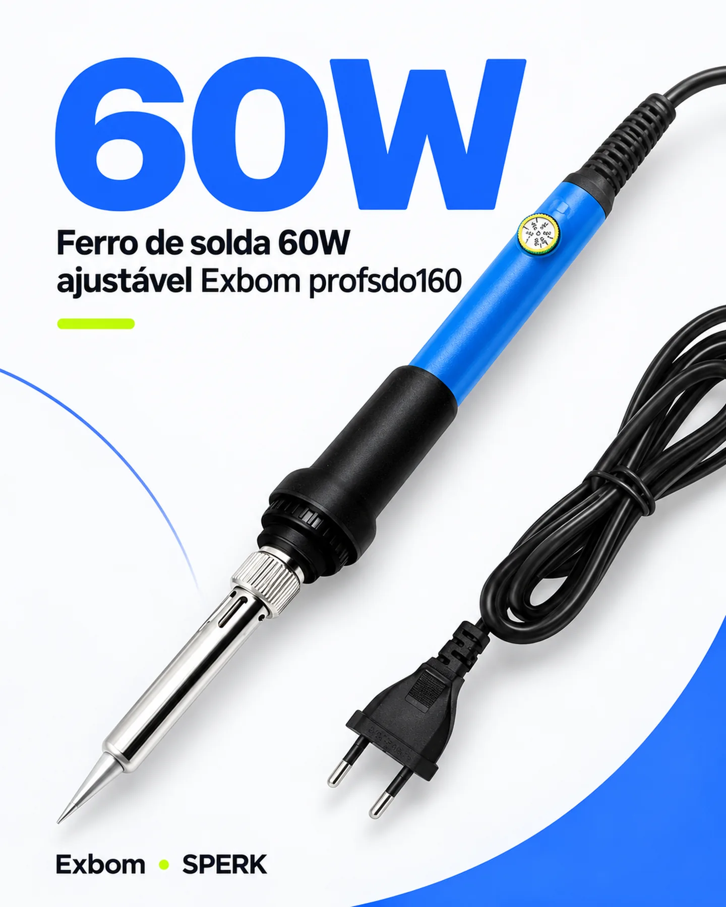 Ferro de solda 60W ajustável Exbom profsdo160 — painel 2
