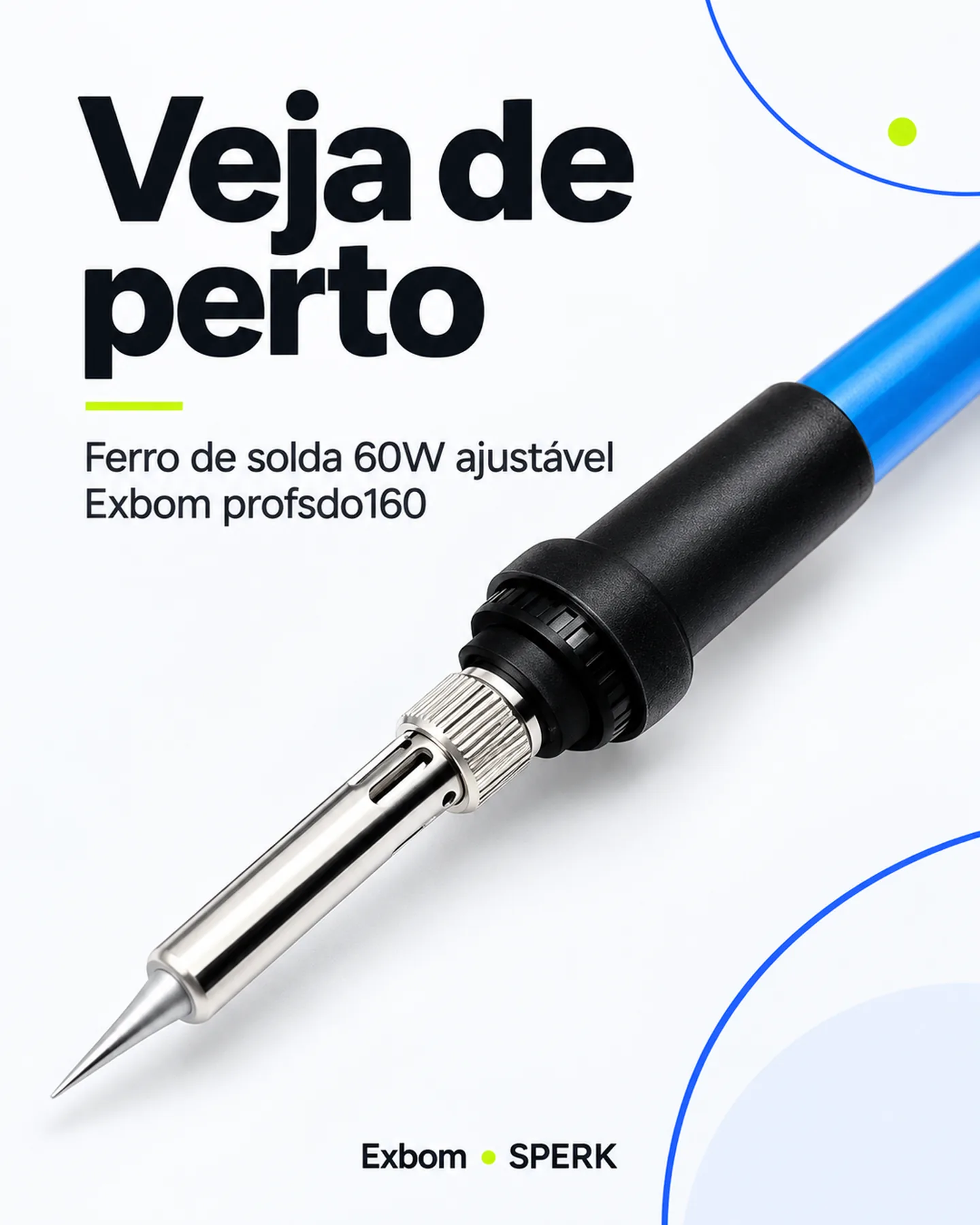 Ferro de solda 60W ajustável Exbom profsdo160 — painel 3