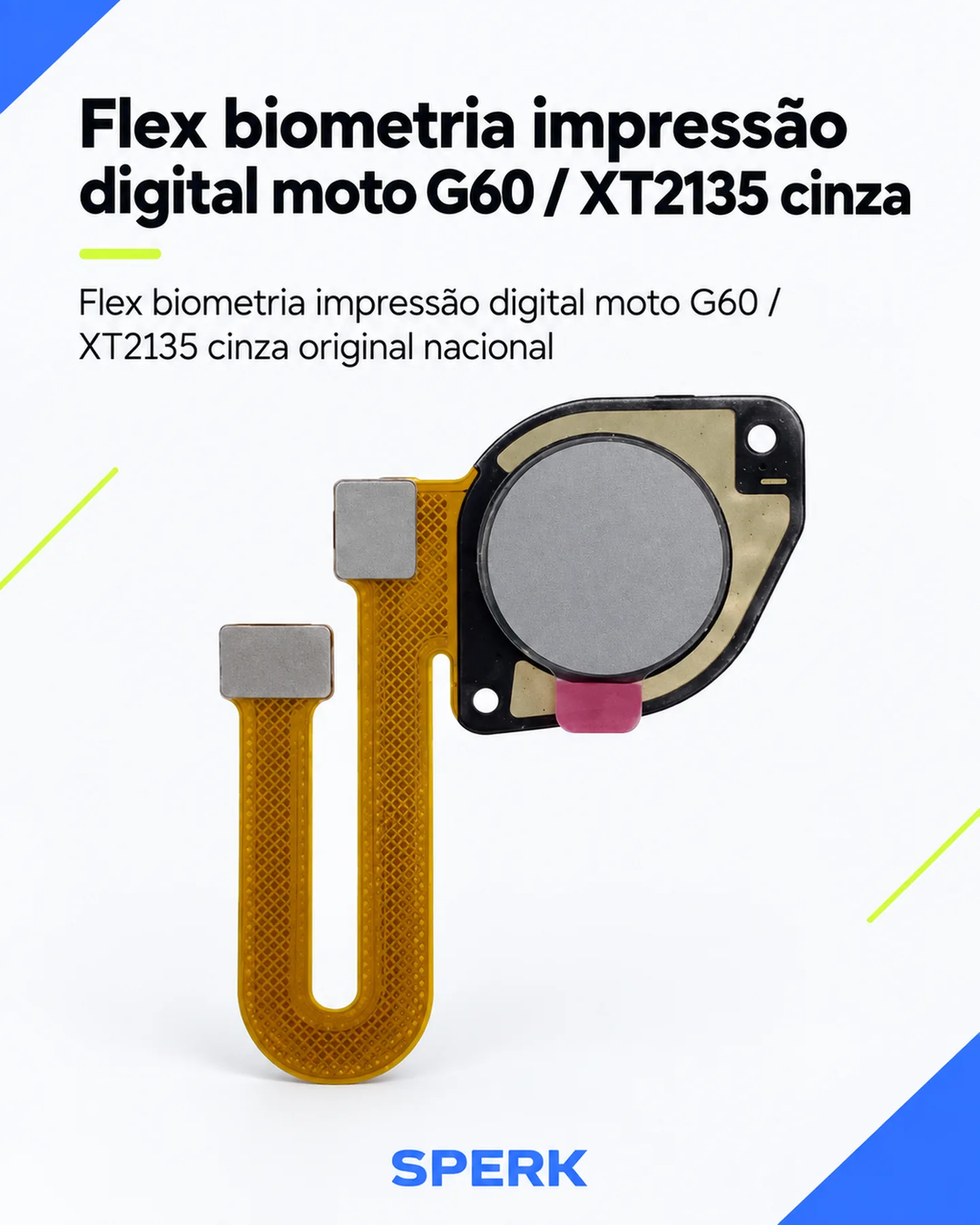 Flex biometria impressão digital moto G60 / XT2135 cinza — painel 1