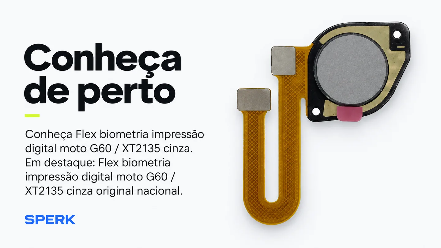 Flex biometria impressão digital moto G60 / XT2135 cinza — heroi descricao