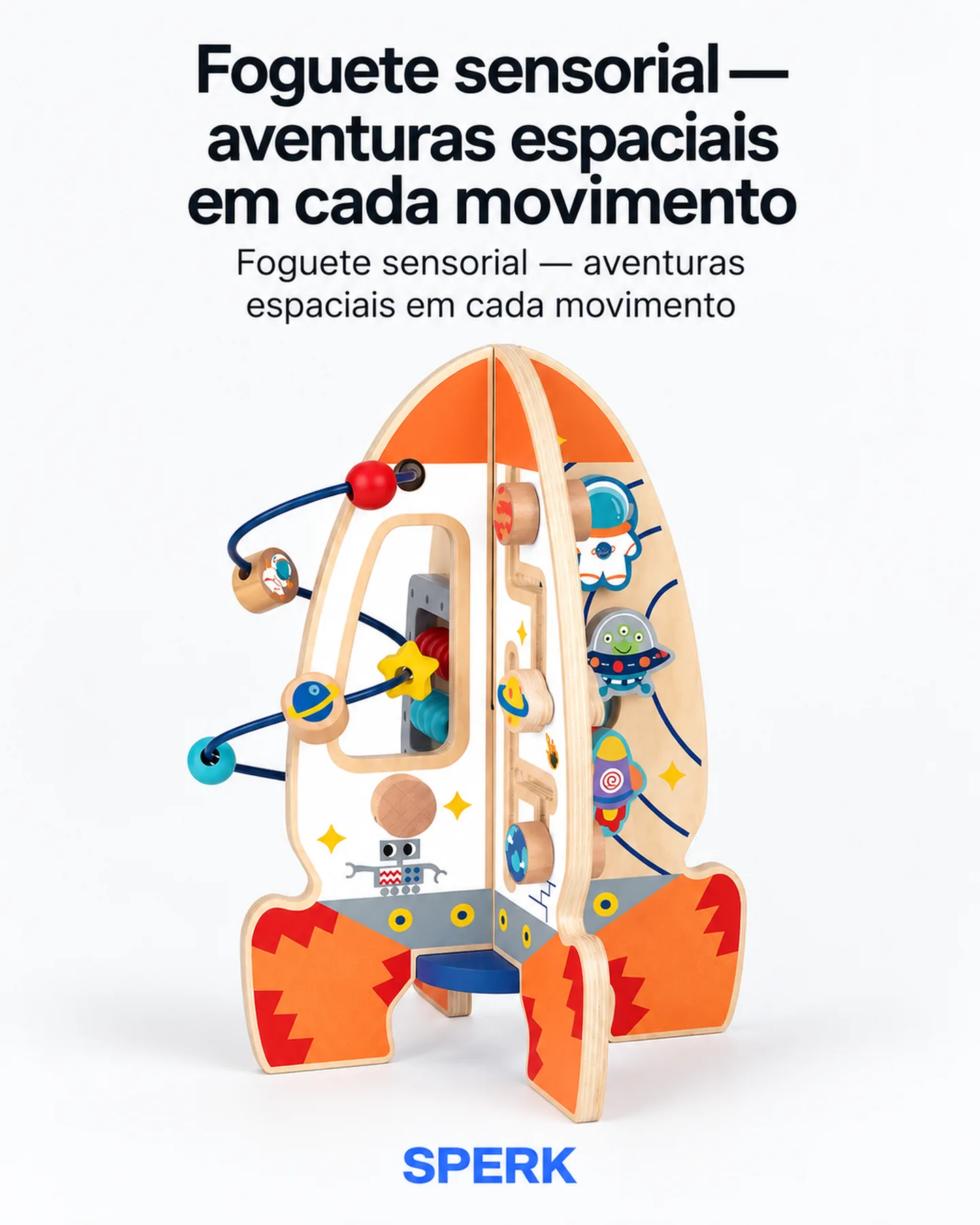 Foguete sensorial — aventuras espaciais em cada movimento — painel 1