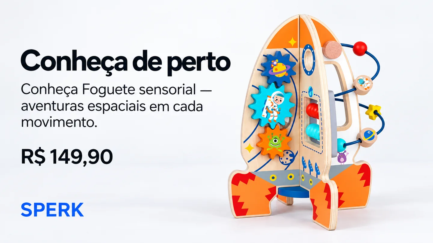 Foguete sensorial — aventuras espaciais em cada movimento — heroi descricao