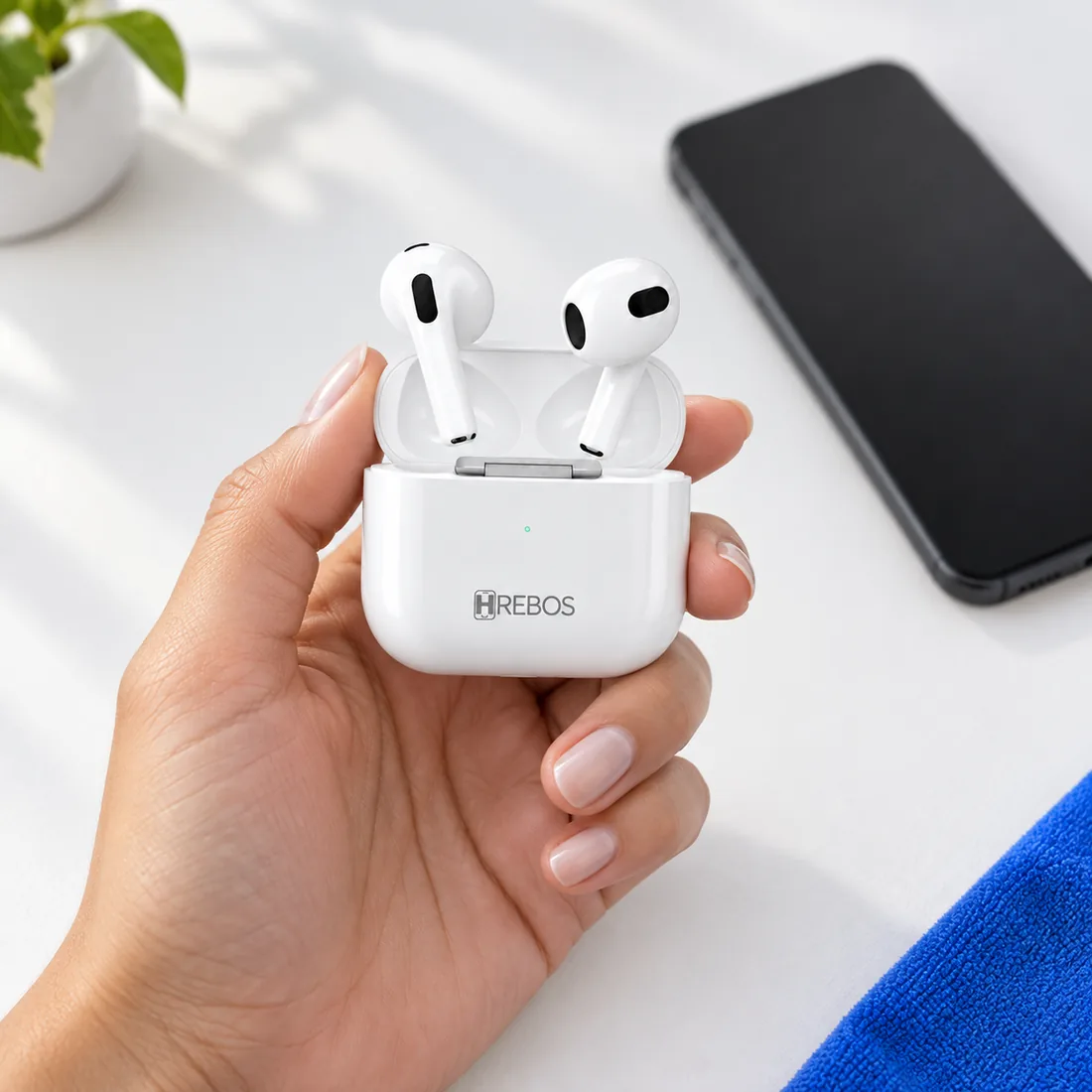Fone Bluetooth earbuds hpods pro Hrebos EB-211 — uso