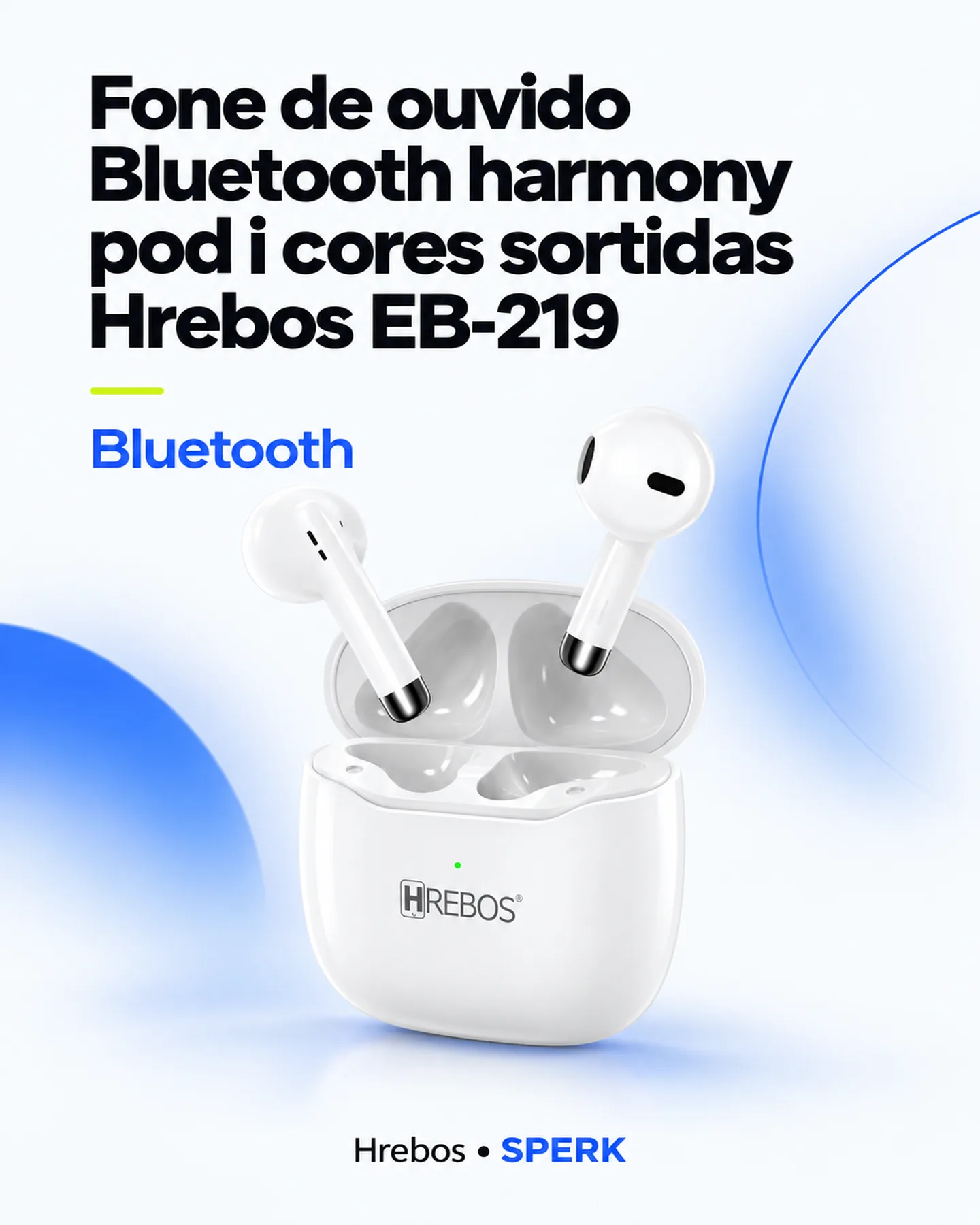 Fone de ouvido Bluetooth harmony pod i cores sortidas Hrebos EB-219 — painel 1