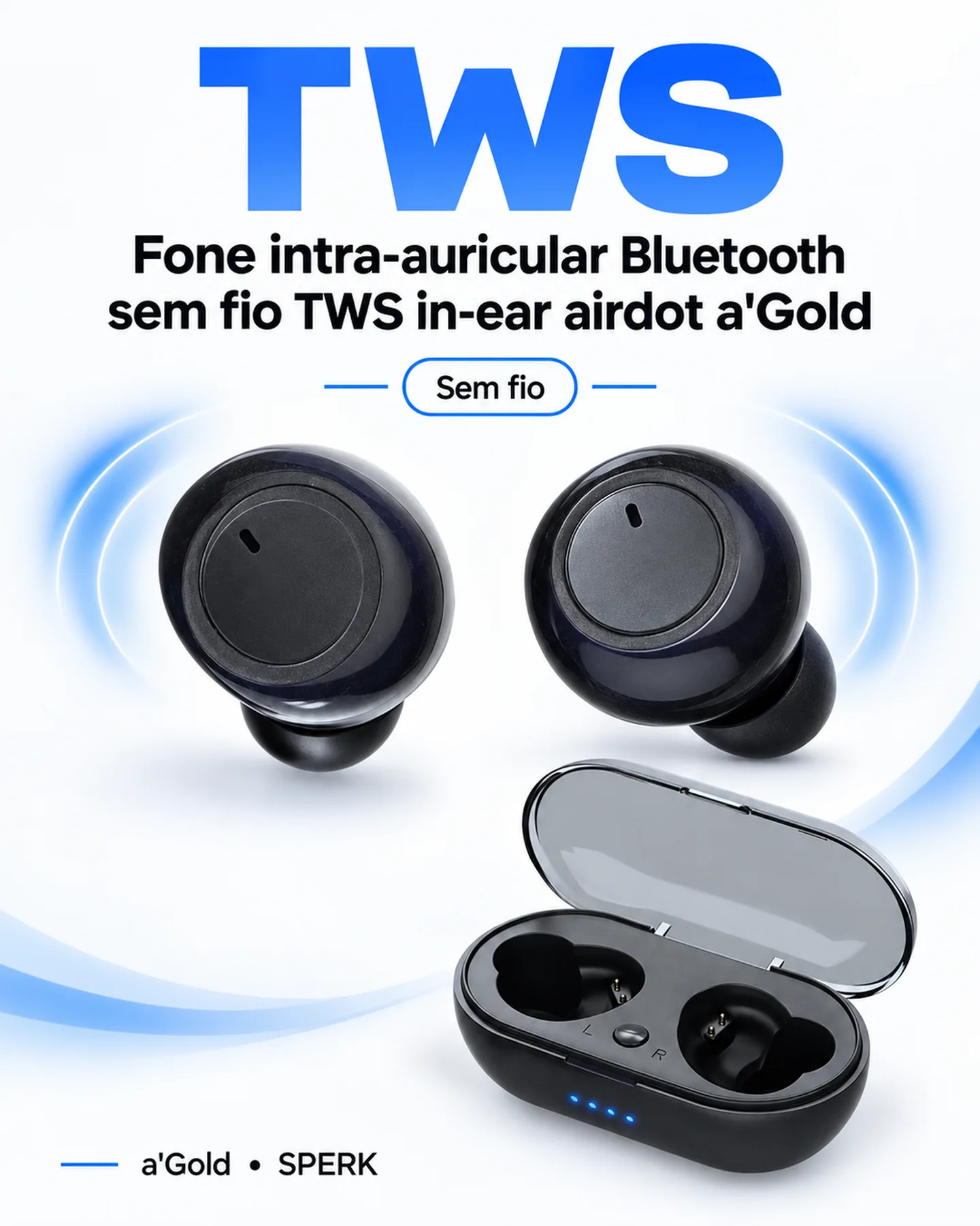 Fone intra-auricular Bluetooth sem fio TWS in-ear airdot a'Gold — painel 3