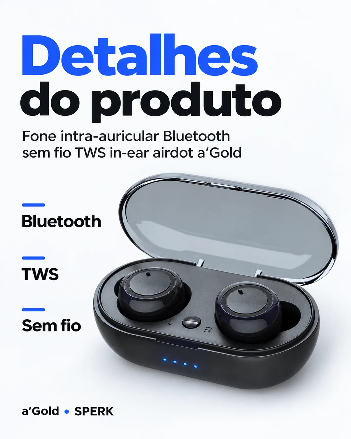 Fone intra-auricular Bluetooth sem fio TWS in-ear airdot a'Gold — painel 4