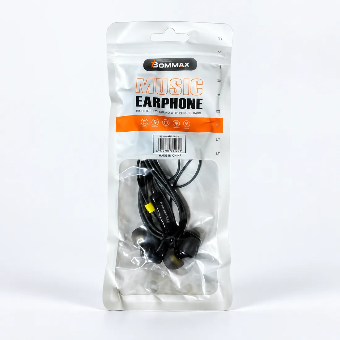 Fone de ouvido music earphone - Bommax bm - F302 — verso lateral